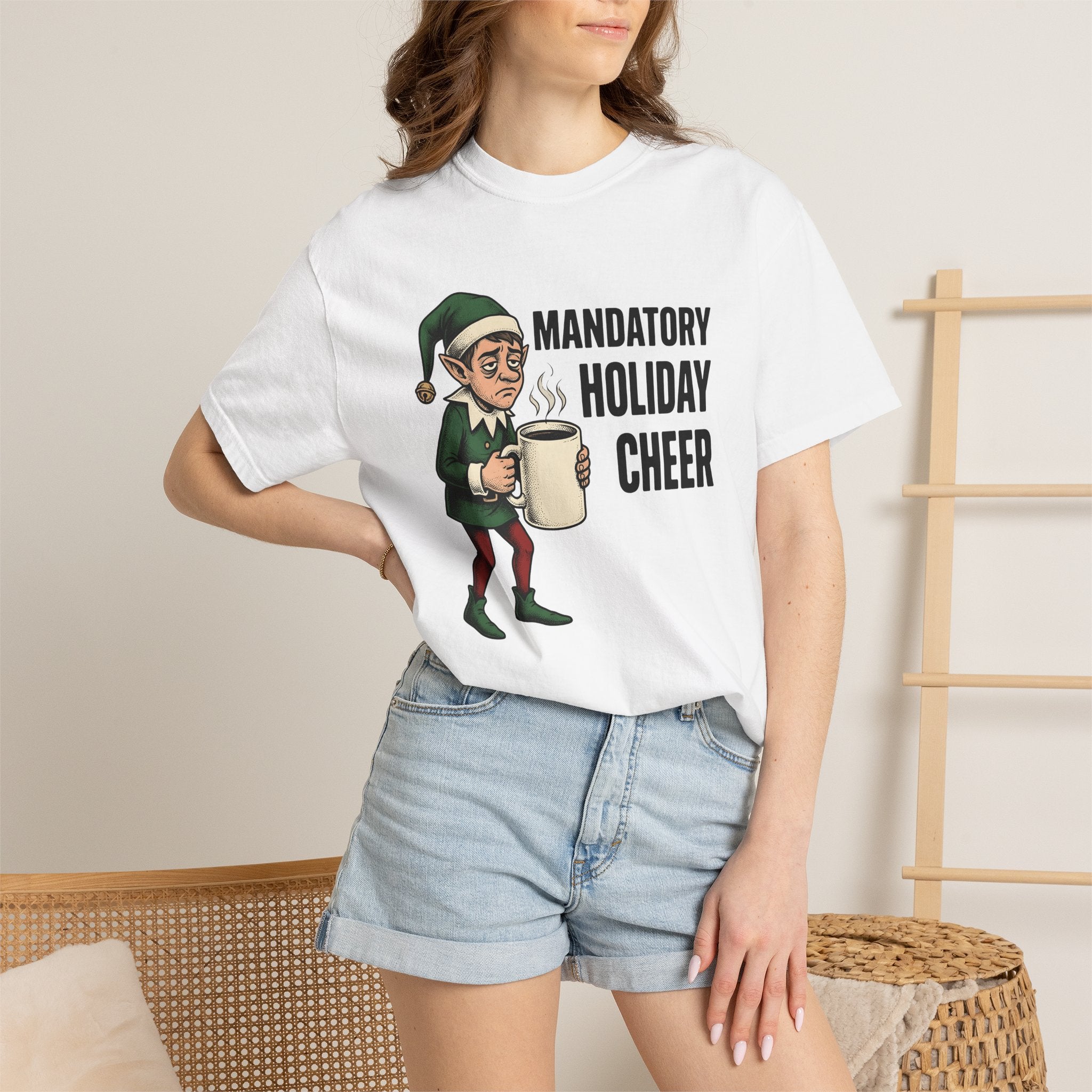 Weary Christmas Helper Shirt Christmas Fun Gift Women Shabby Chic Tee Elf T-Shirt Xmas Fan Holiday Tshirt Amusement Graphic Retro Tea Mug