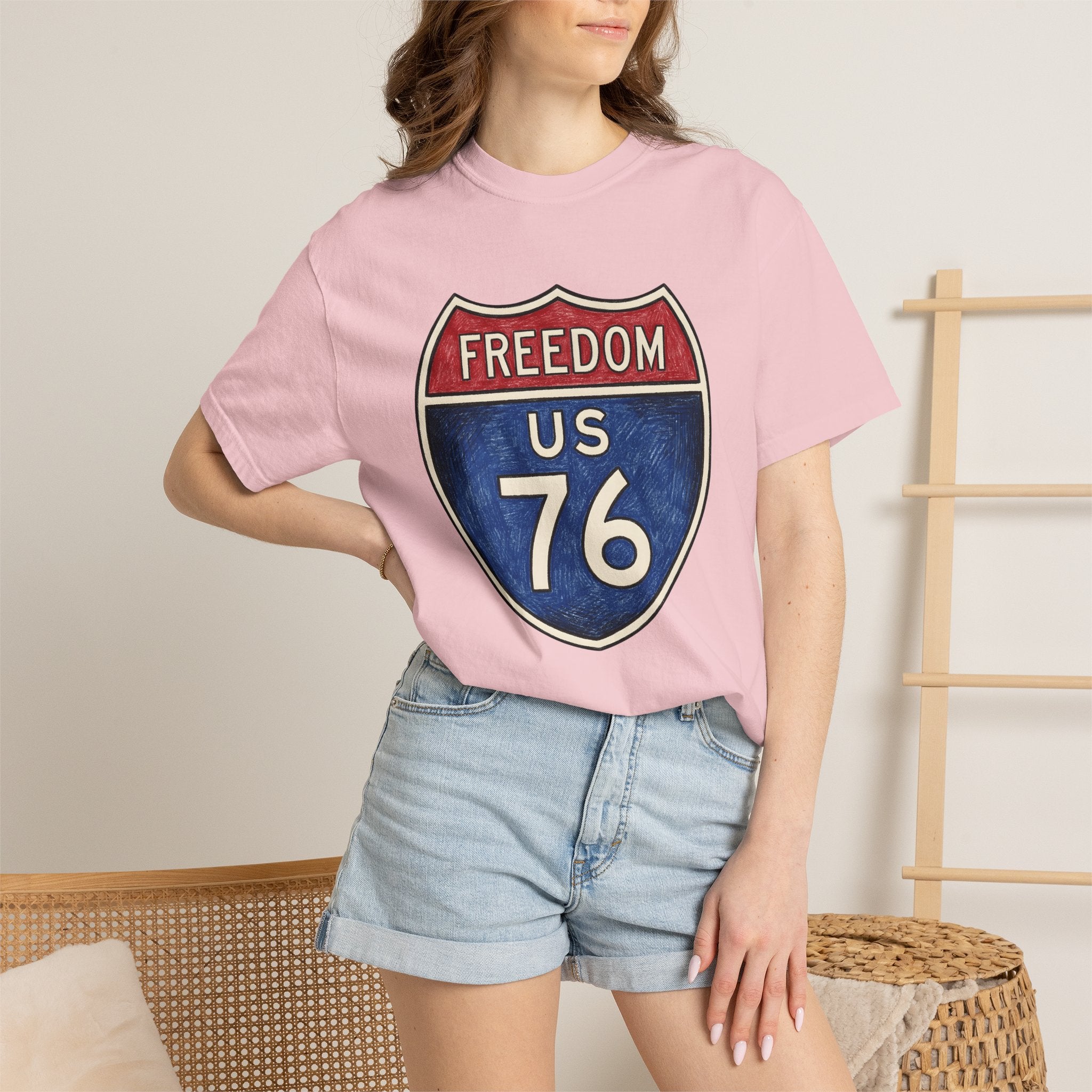 Street Sign Shirt America Independence Gift Women Usa Colors Tee Road Sign T-Shirt American Fan Patriotic Tshirt Liberty Graphic Old School