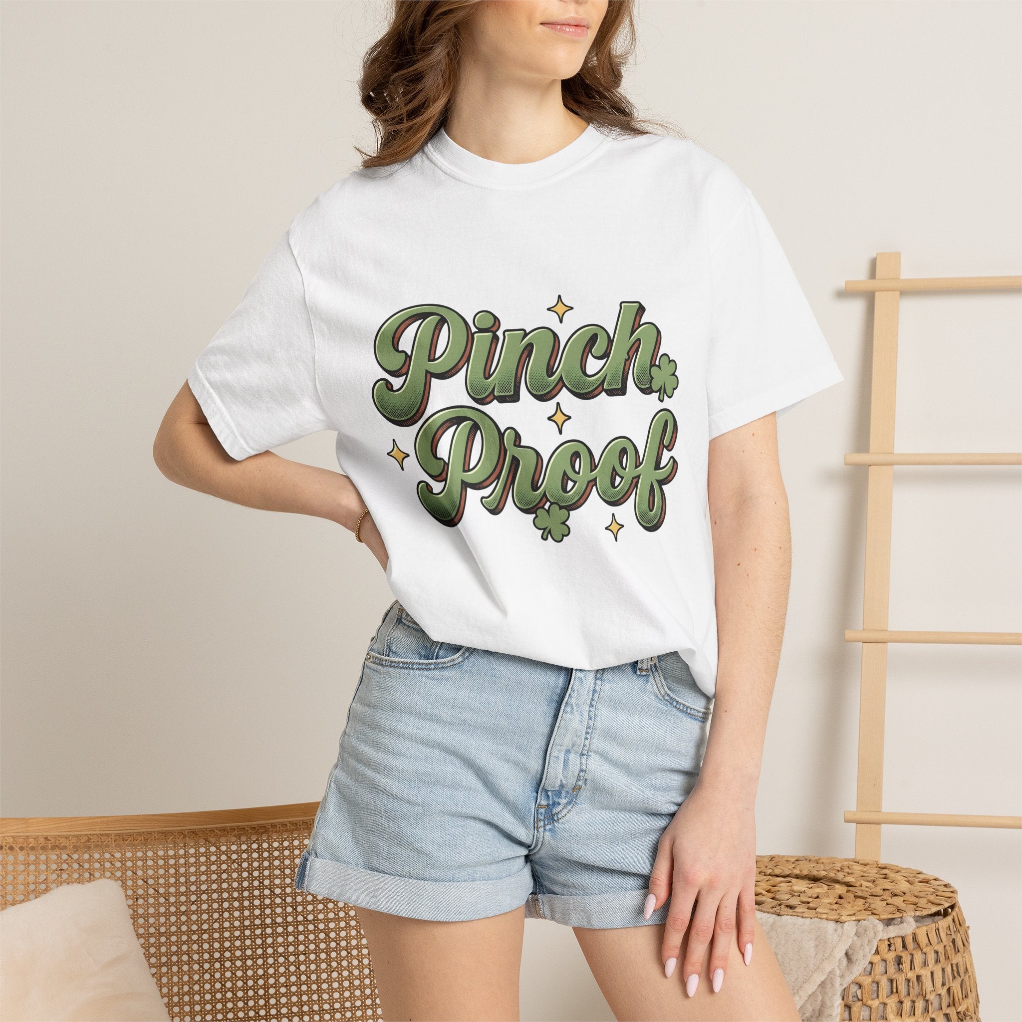 Clover Design Shirt St. Patrick's Day Seasonal Gift Women Classic Tee Shamrock T-Shirt Luck Fan Vintage Tshirt Holiday Graphic Distressed