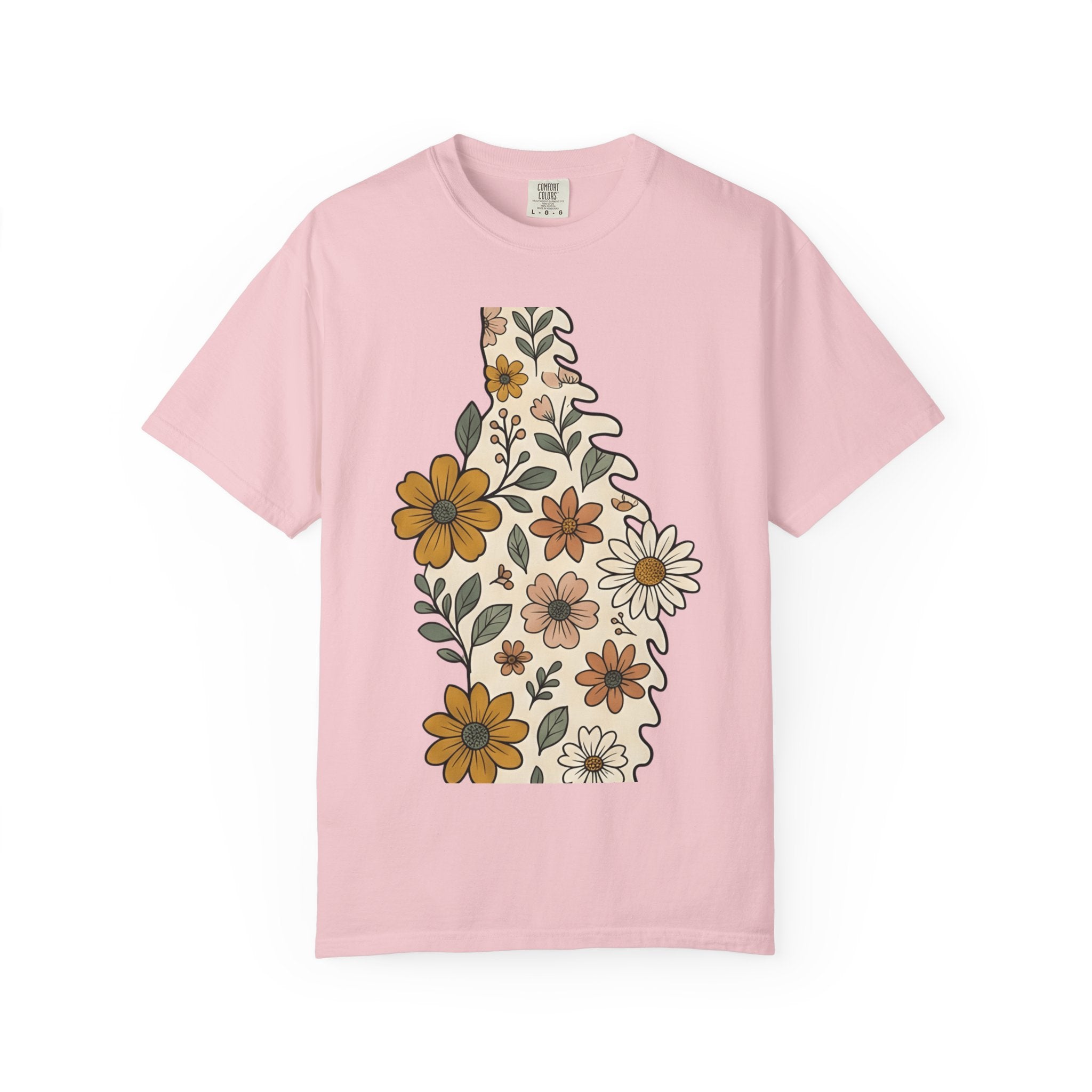 Bloom State Shape Shirt Boho Chic Wilderness Gift Women Rustic Tee Blossom T-Shirt Bohemian Enthusiast Country Tshirt Outdoor Graphic Folk