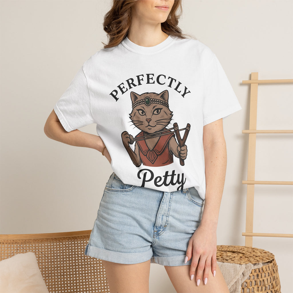 Royal Cat Shirt Cat Humor Gift Women Vintage Tee Kitty T-Shirt Cat Fan Retro Tshirt Funny Graphic Hand Drawn Slingshot Tshirt