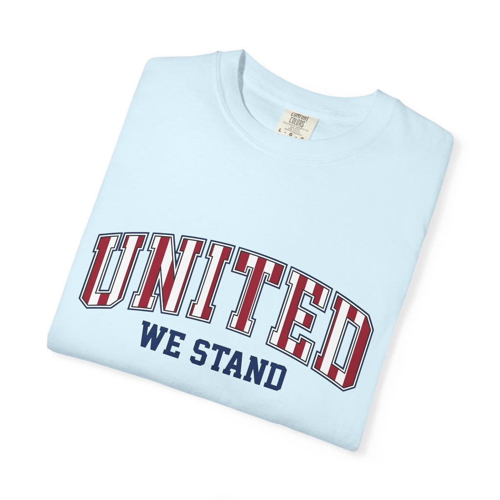 Patriotic Varsity Text Shirt America Holiday Gift Women Bold Tee Lettering T-Shirt American Fan Typography Tshirt Celebration Graphic