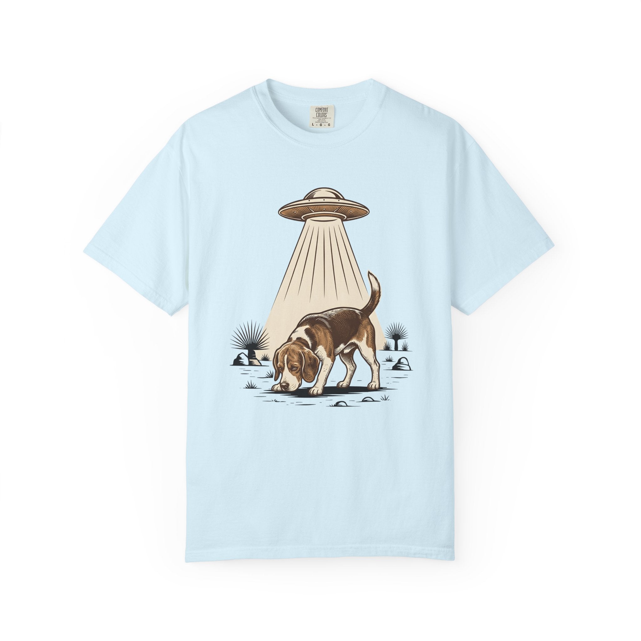 Beagle Puppy Shirt Dog Sci-Fi Gift Women Retro Tee Puppy T-Shirt Dog Fan Hound Tshirt Space Graphic Antique Ufo Tshirt