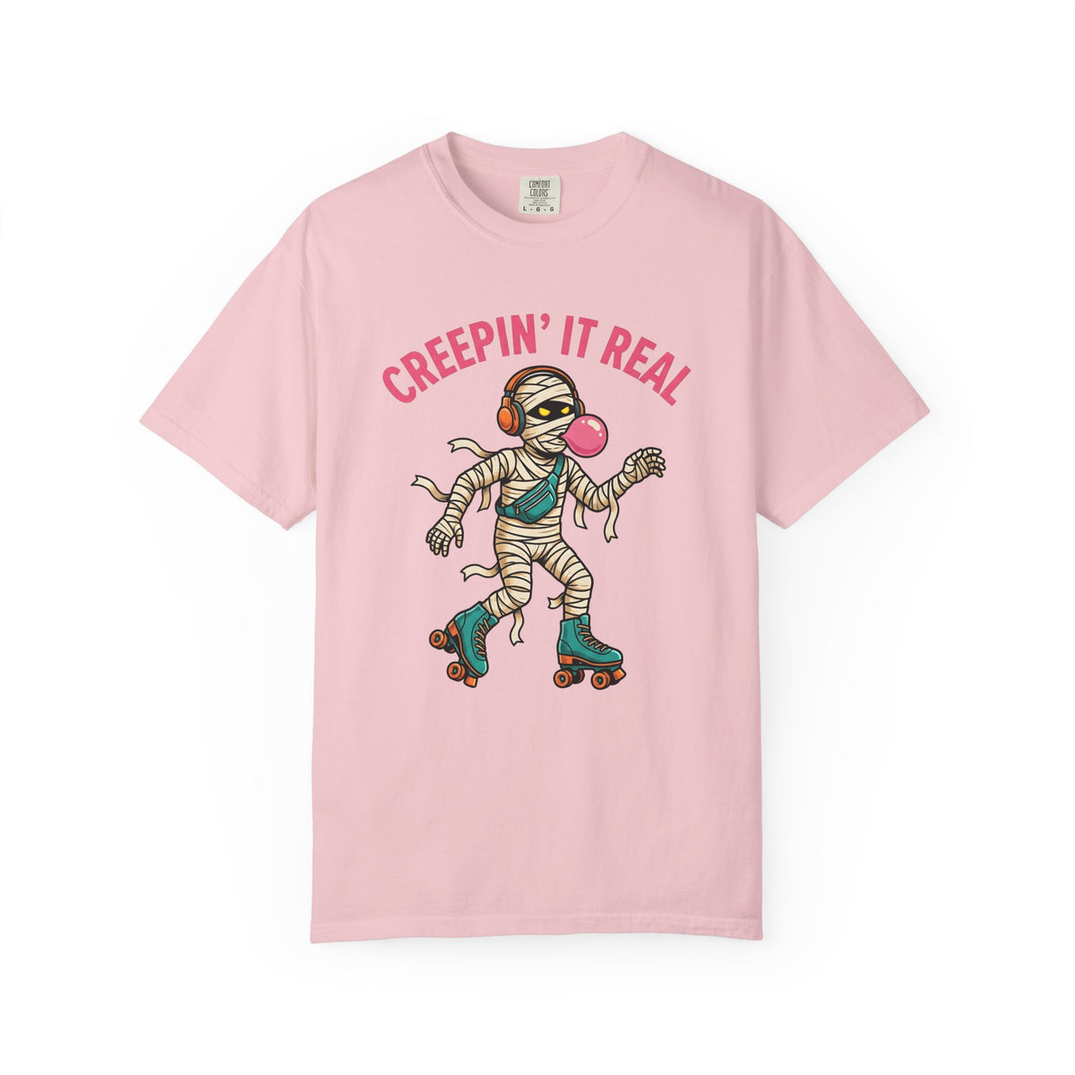 Wrapped Skater Shirt Halloween Joke Gift Women Comic Tee Skater T-Shirt Horror Fan Comic Book Tshirt Pun Graphic Vintage Earbuds Tshirt