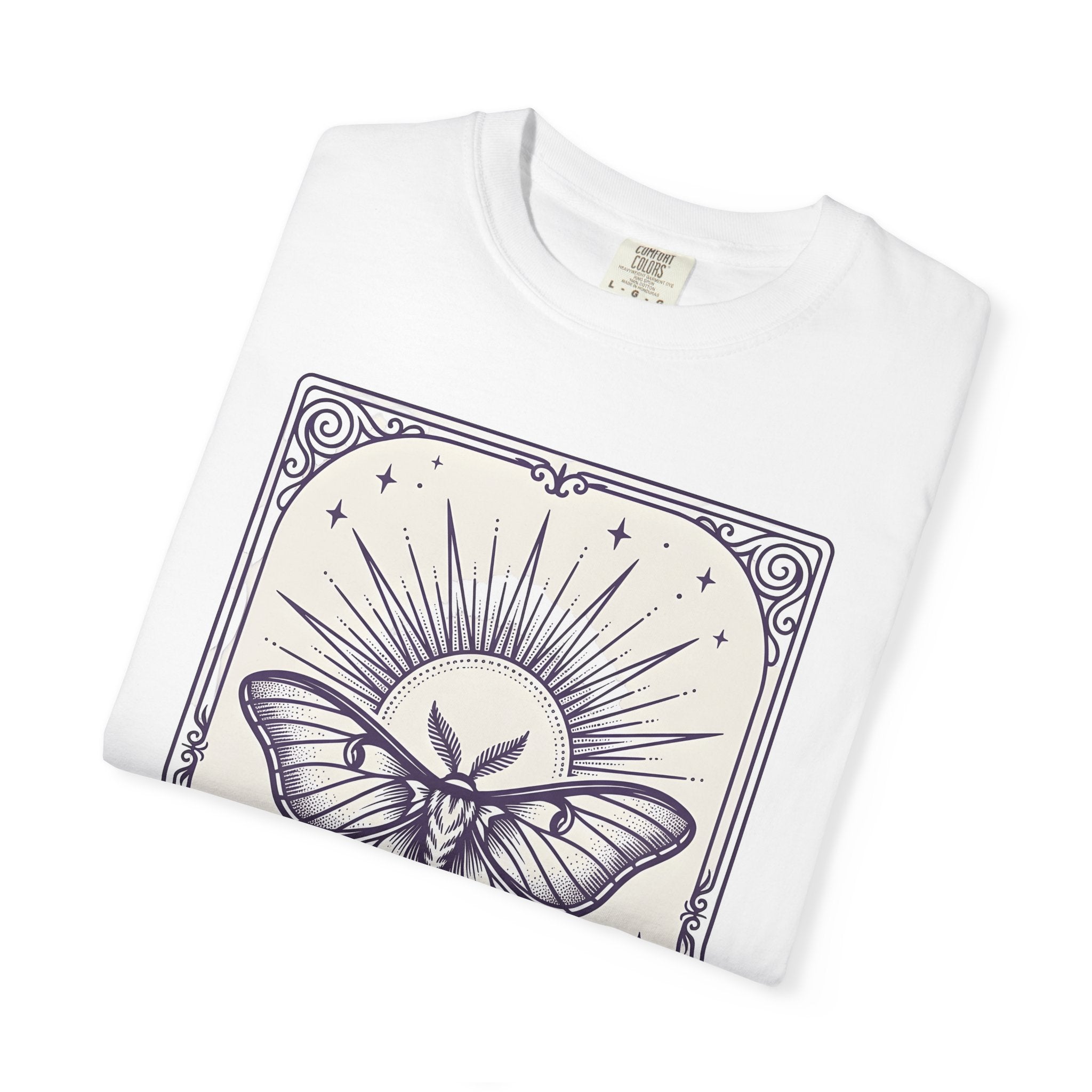 Luna Moth Sun Shirt Boho Chic Magic Gift Women Outline Tee Moon Moth T-Shirt Hippie Fan Minimalist Tshirt Mystical Graphic Retro Star Tshirt