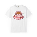 Tea Cup Shirt Tea Foodie Gift Women Kawaii Tee Teacup T-Shirt Tea Fan Cute Tshirt Food Graphic Retro Cherry Tshirt