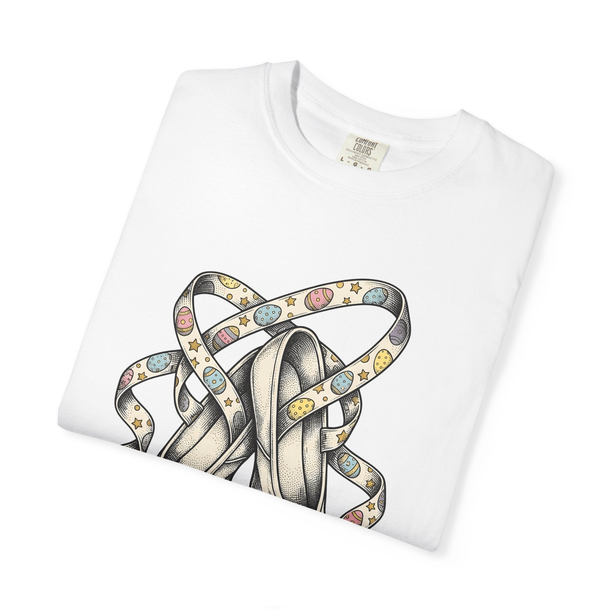 Ballet Flats Shirt Easter Recital Gift Women Cartoon Tee Dance Shoes T-Shirt Easter Fan Toon Tshirt Performance Graphic Sketch Painted Eggs