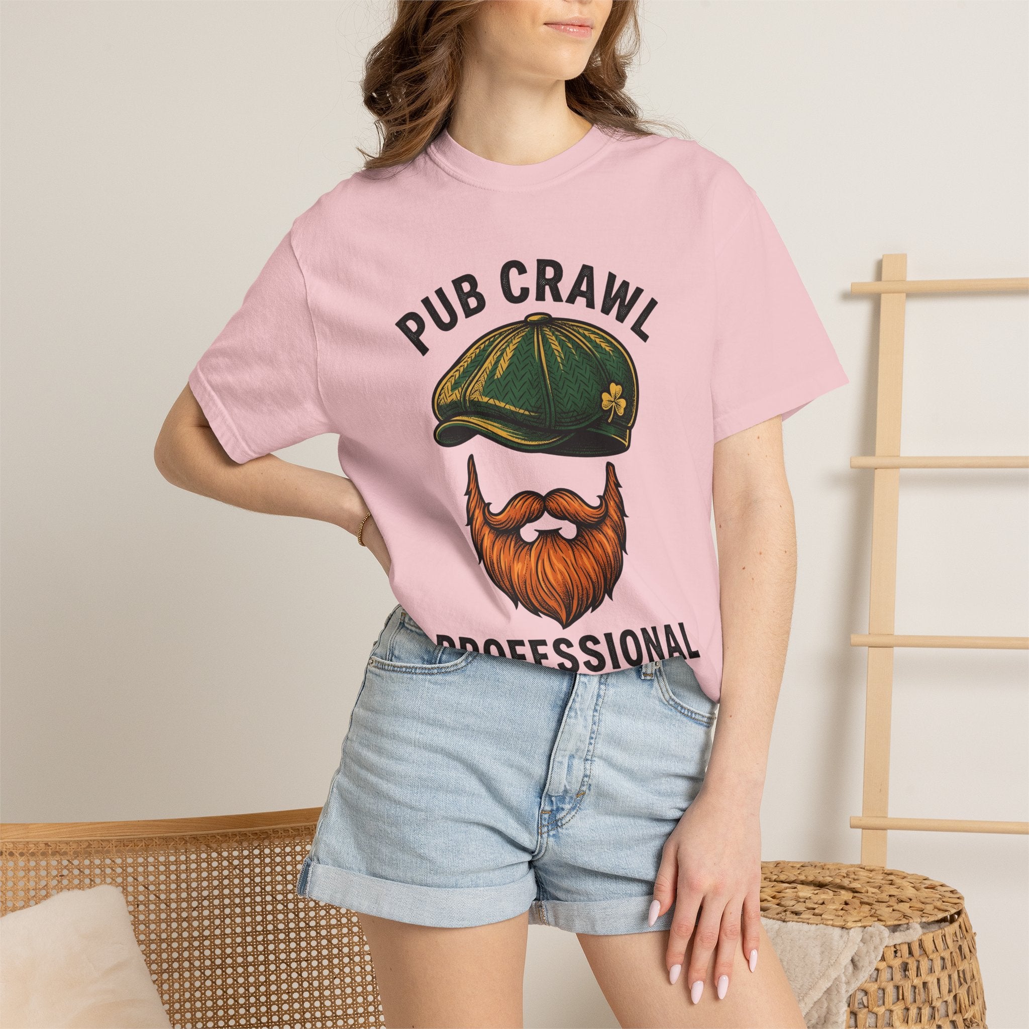 Leprechaun Hat Beard Shirt St Patrick's Day Drinking Gift Women Vintage Tee Top Hat T-Shirt Saint Patrick Fan Distressed Tshirt Boozy