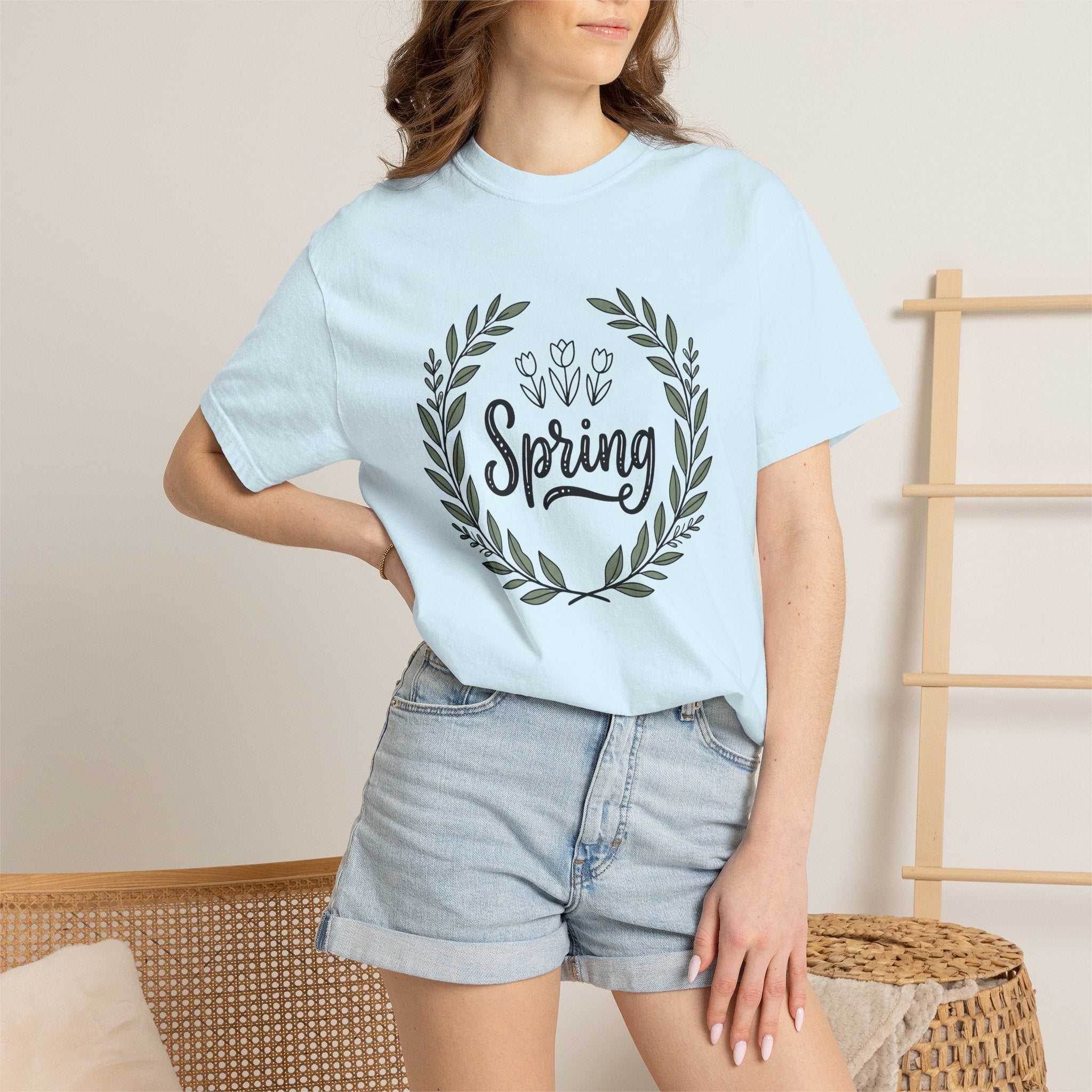 Flower Circle Shirt Spring Garden Gift Women Rustic Tee Floral Arrangement T-Shirt Springtime Fan Floral Design Yard Graphic Sketch Lilies