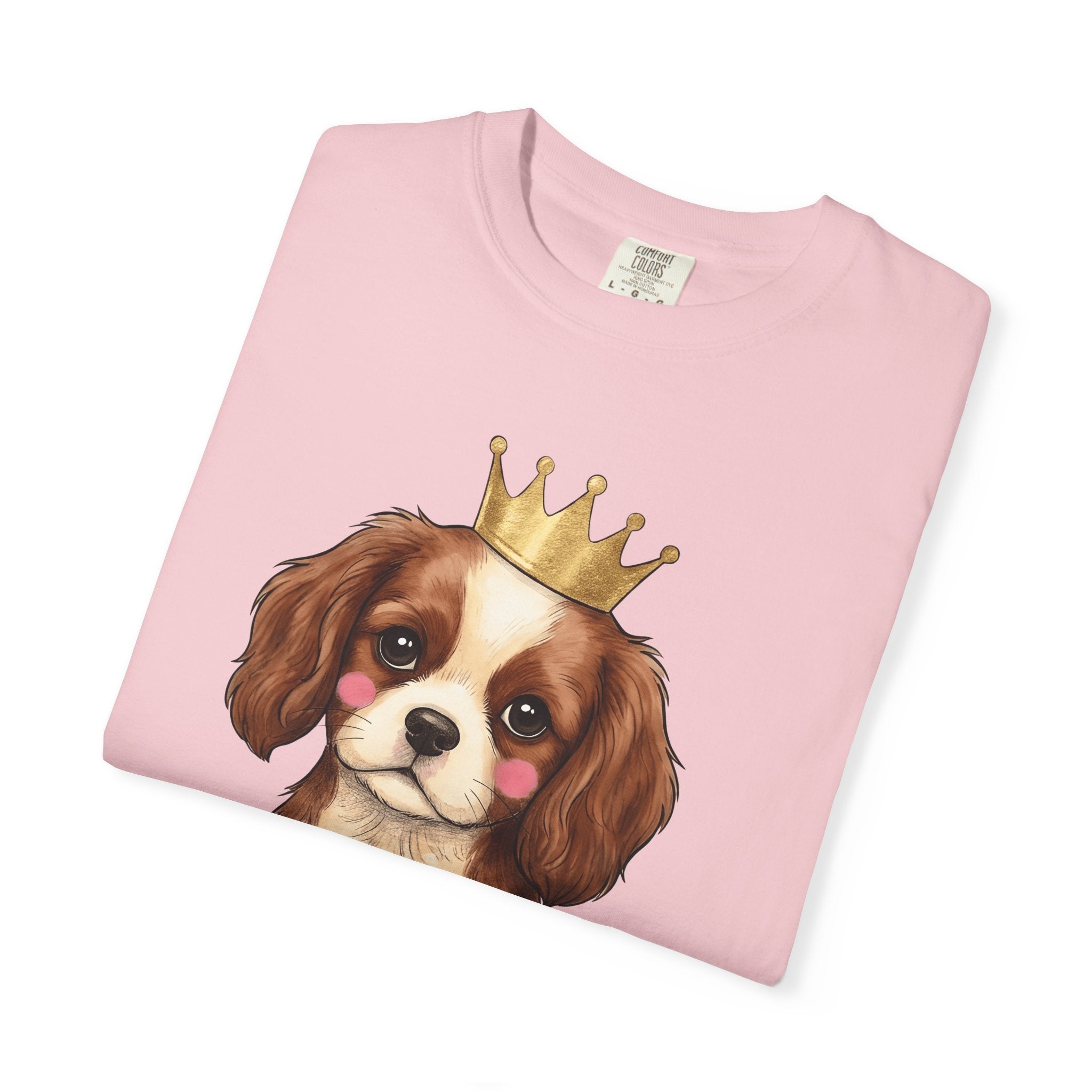 Adorable Puppy Shirt Animals Royalty Gift Women Sketch Tee Puppy T-Shirt Pet Fan Dog Tshirt King Graphic Cartoon Tiara Tshirt