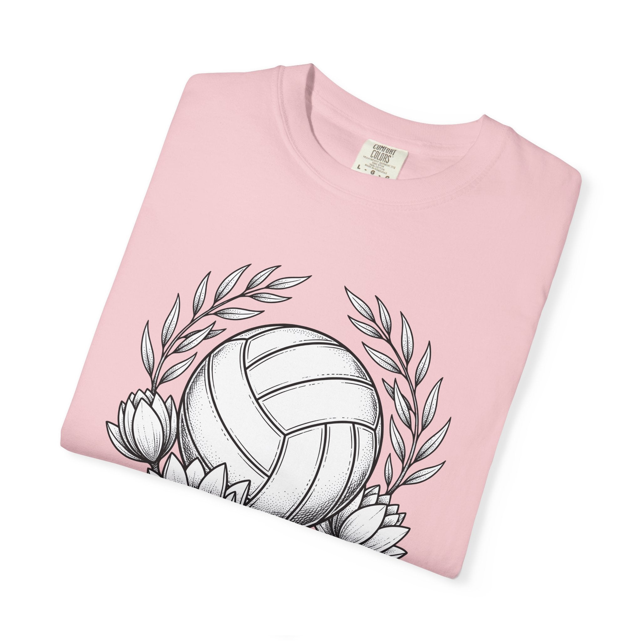 Volleyball Bloom Shirt Volleyball Petal Gift Women Outline Tee Volleyball T-Shirt Volleyball Fan Minimalist Tshirt Floral Graphic Tee
