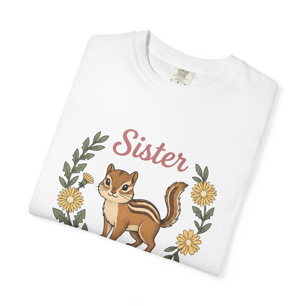 Chipmunk Art Shirt Animals & Flowers Household Gift Women Cartoon Tee Squirrel T-Shirt Wildlife Fan Animal Tshirt Home Graphic Doodle