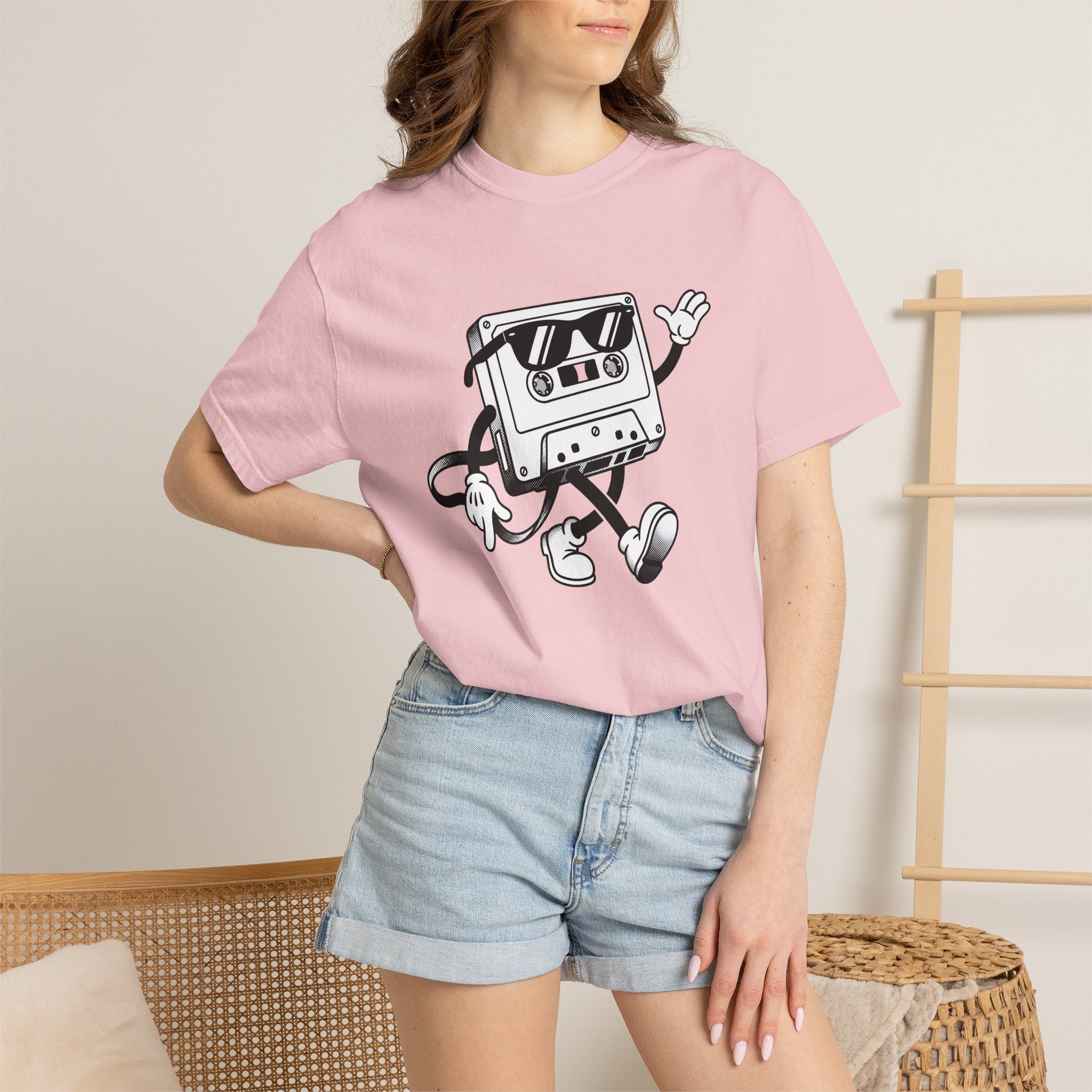 Tape Cartoon Character Shirt Vintage Audio Gift Women Comic Tee Scotch Tape T-Shirt Retro Fan Cartoon Tshirt Sound Graphic Old School Shades