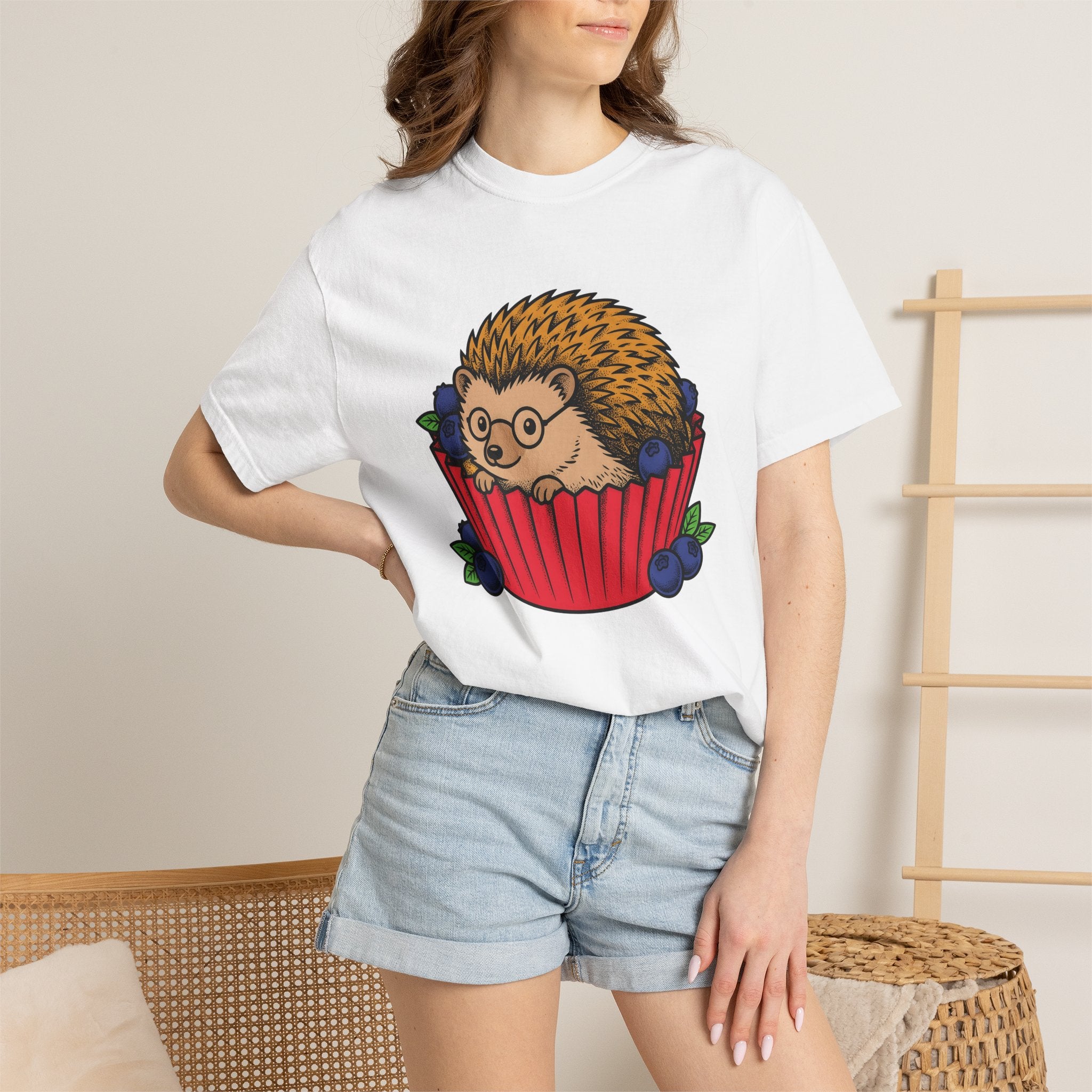 Spiny Cupcake Shirt Desserts Creatures Gift Women Sweet Tee Cupcake T-Shirt Pastry Fan Cute Tshirt Beast Graphic Doodle Fruit Tshirt