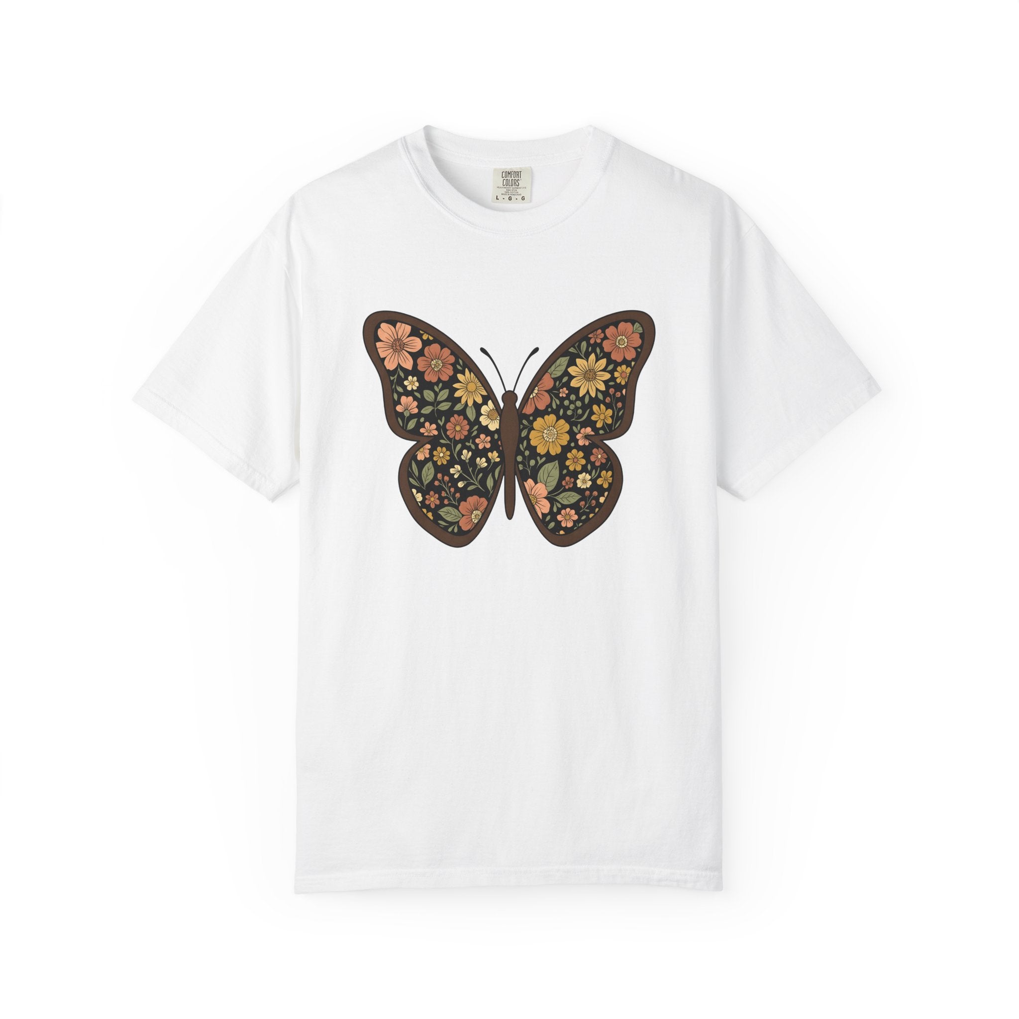 Butterfly Bloom Shirt Boho Chic Wildlife Gift Women Tribal Tee Butterfly T-Shirt Bohemian Fan Tribal Tshirt Wildlife Graphic Shabby Chic