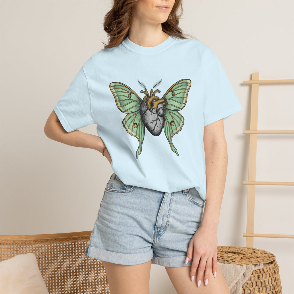 Butterfly Heart Shirt Boho Chic Wildlife Gift Women Sketch Tee Butterfly T-Shirt Bohemian Fan Doodle Graphic Hand Drawn Wings Tshirt