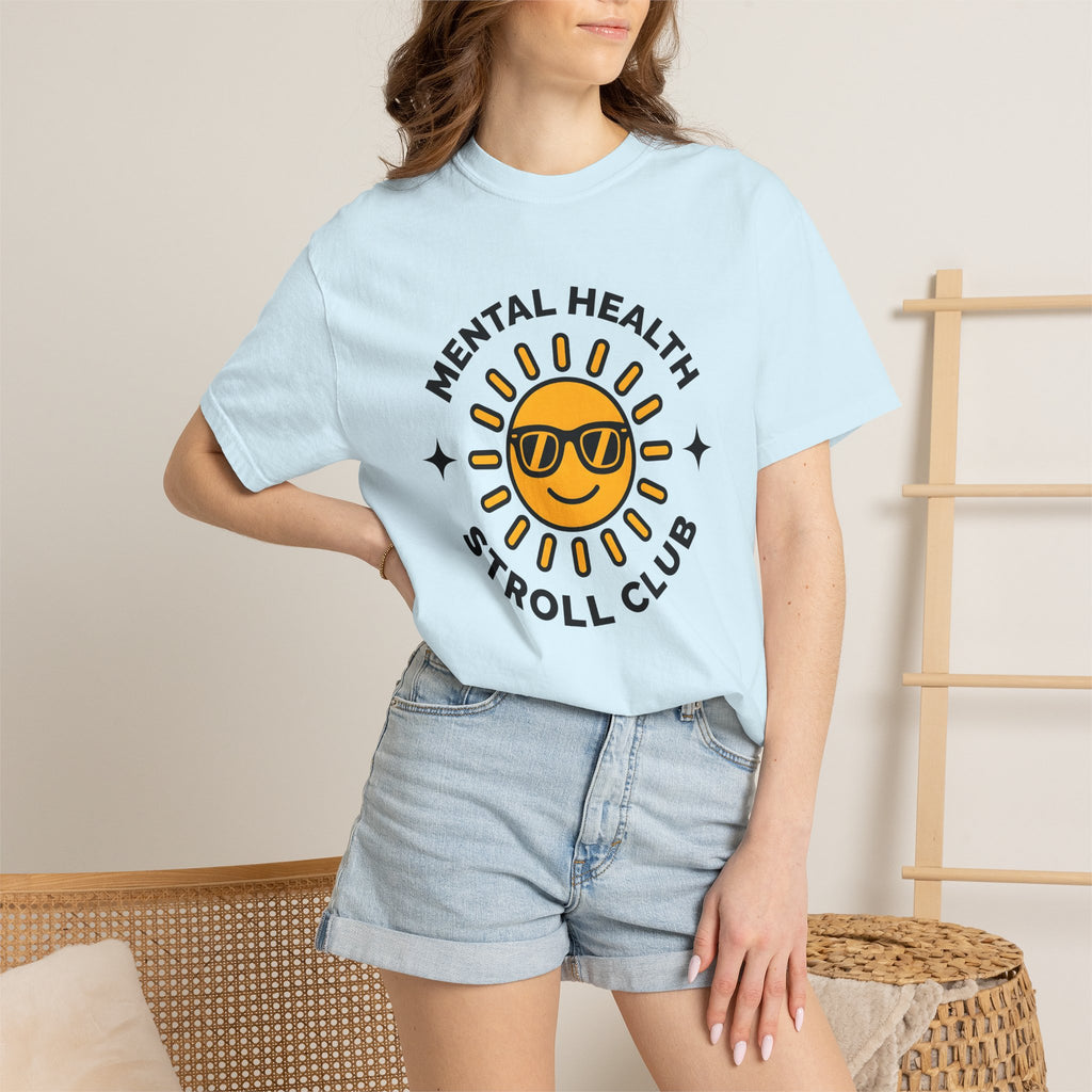 Happy Sun Shirt Mental Health Self Care Gift Women Modern Graphic Tee Sunshine T-Shirt Wellness Enthusiast Graphic Tshirt Mindfulness
