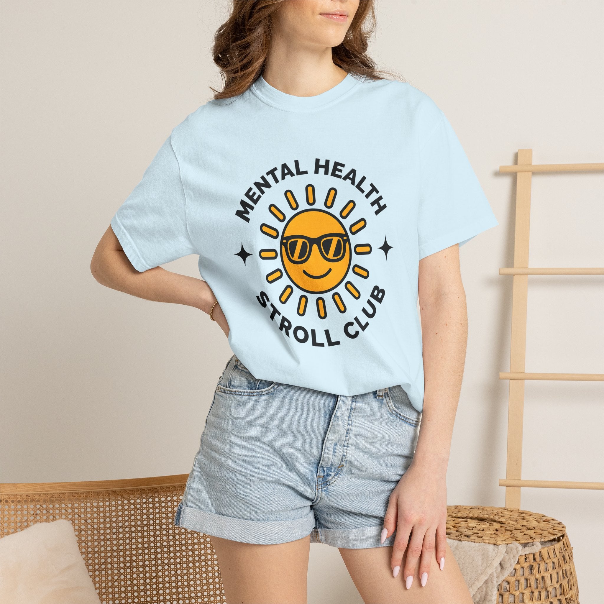 Happy Sun Shirt Mental Health Self Care Gift Women Modern Graphic Tee Sunshine T-Shirt Wellness Enthusiast Graphic Tshirt Mindfulness