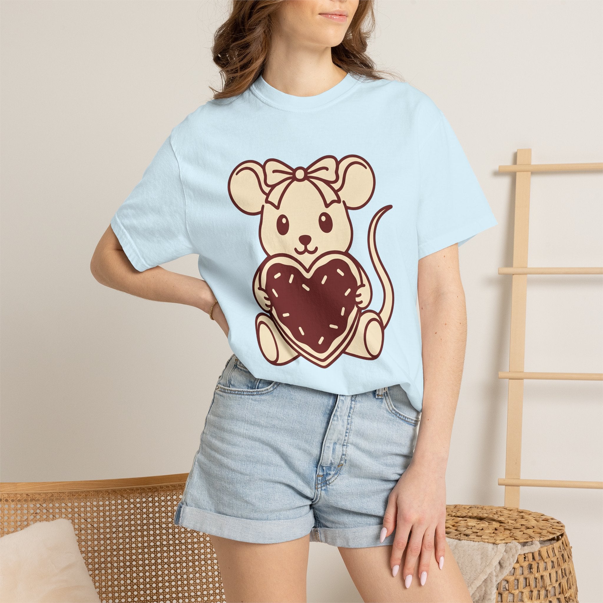 Rat Heart Shirt St. Valentine's Day Pet Gift Women Cute Tee Rodent T-Shirt Valentine Fan Kawaii Tshirt Animal Graphic Comic Ribbon Tshirt