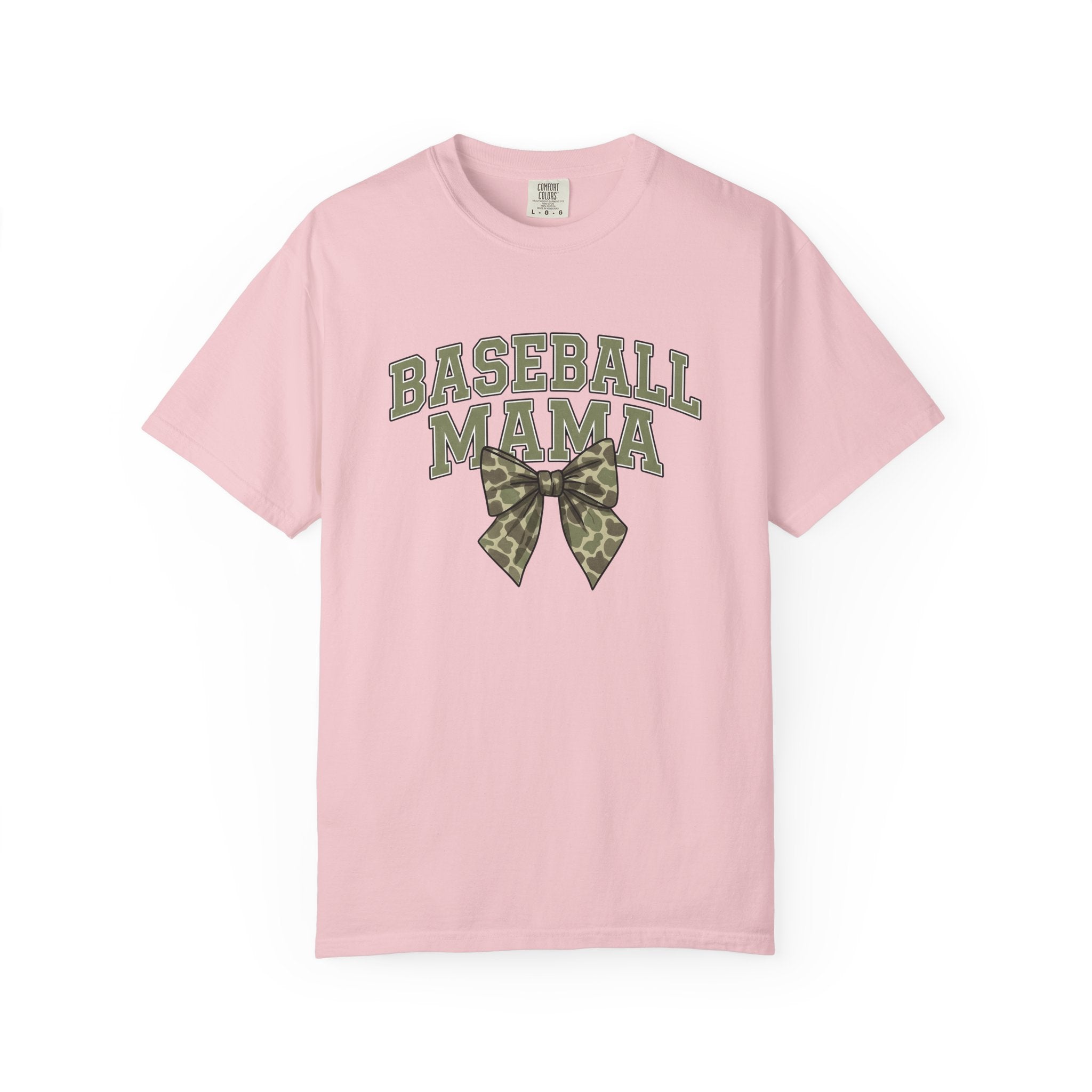 Camo Hair Bow Shirt Baseball Mom Competition Gift Women Thick Tee Hair Bow Clip T-Shirt Softball Fan Bold Typography Tshirt Tournament