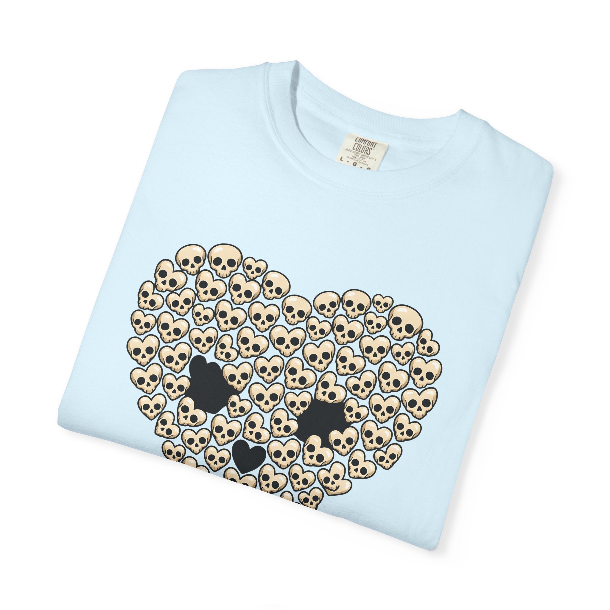 Skull Heart Shirt Valentines Day Emo Gift Women Comic Tee Sugar Skull T-Shirt Valentine Fan Cartoon Tshirt Goth Graphic Dark Print Tshirt
