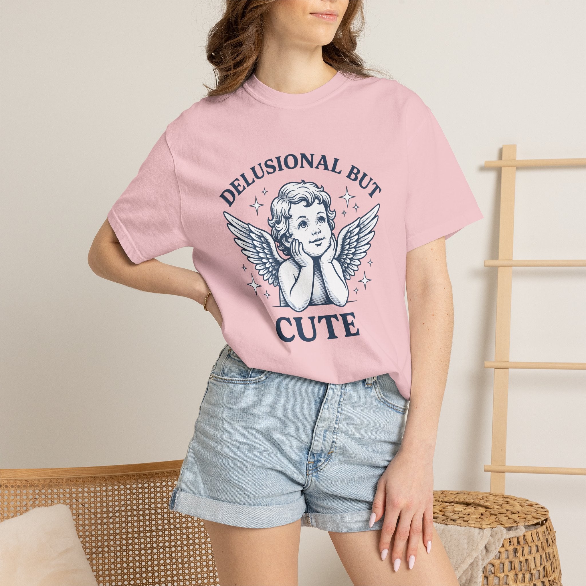 Heavenly Figure Shirt Funny Humor Gift Women Classic Tee Angel T-Shirt Comedy Fan Retro Tshirt Witty Graphic Doodle Twinkles Tshirt