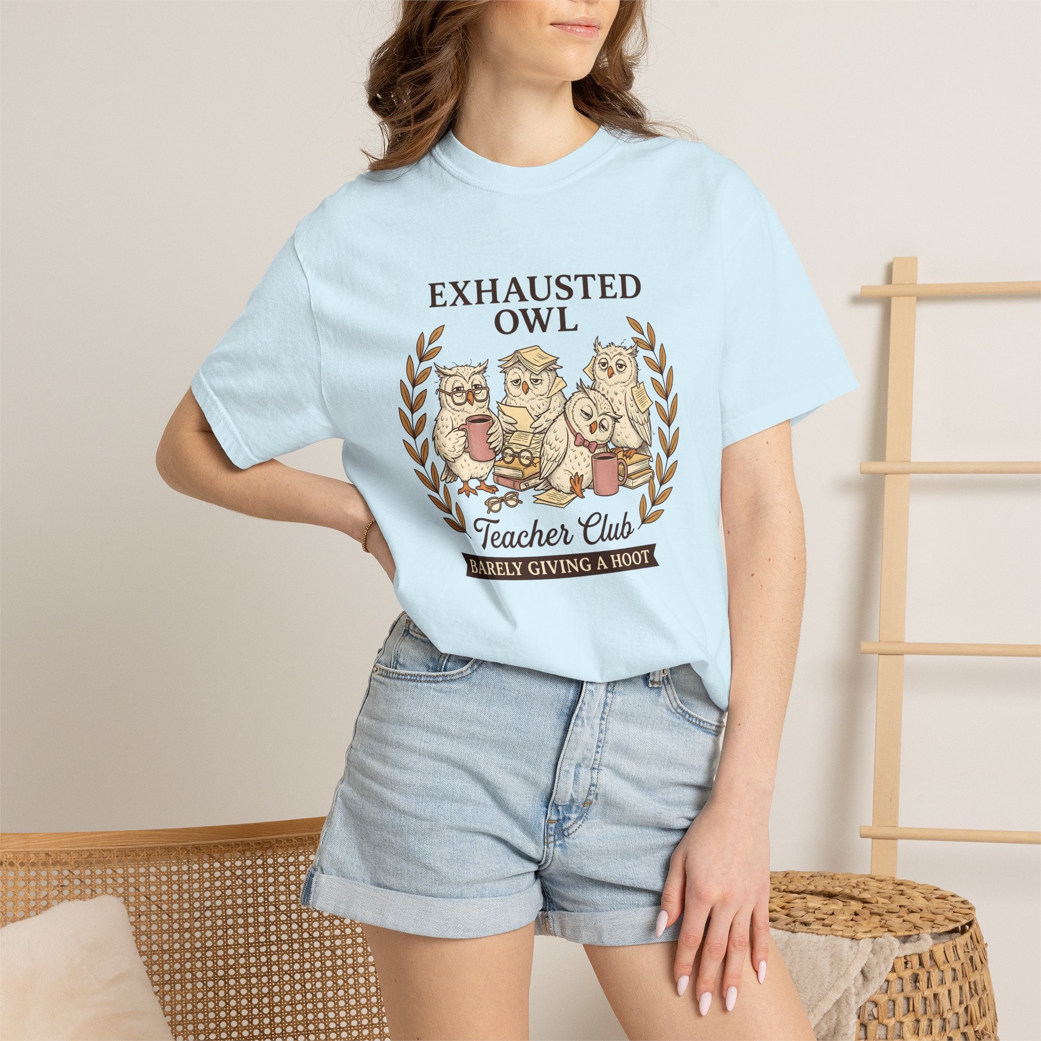 Sleepy Owls Shirt Teachers Comedy Gift Women Line Art Tee Owl T-Shirt Educator Enthusiast Illustration Graphic Classic Mug Tshirt