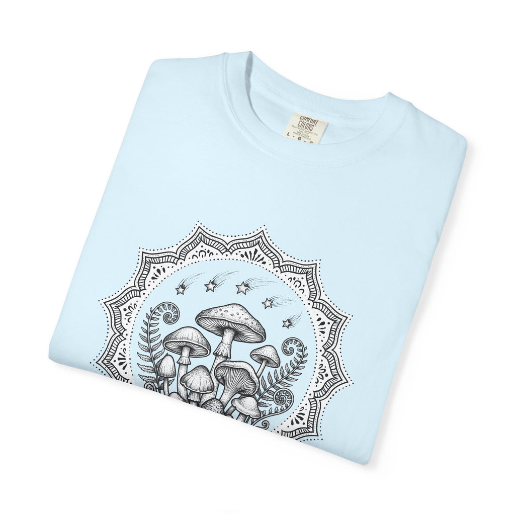 Fungi Cluster Shirt Boho Chic Wilderness Gift Women Doodle Tee Mushroom T-Shirt Hippie Fan Hand Drawn Tshirt Outdoor Graphic Outline