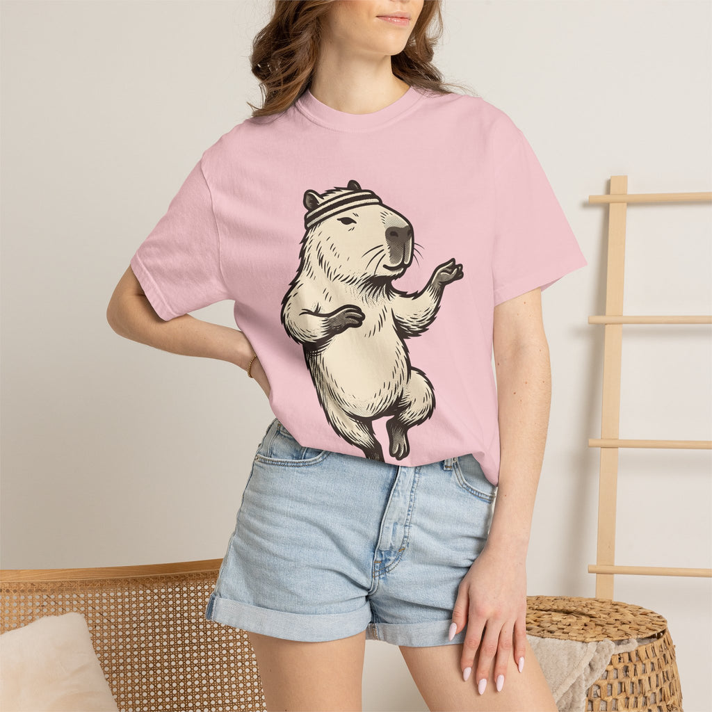 Capybara Exercise Shirt Sports Fauna Gift Women Minimalist Tee Rodent T-Shirt Athlete Fan Animal Tshirt Wildlife Graphic Doodle Hairband