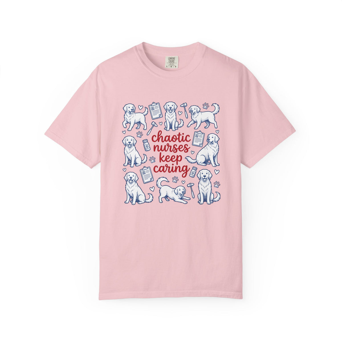Golden Retrievers Doodle T-Shirt – Nurse Dog Lover Cartoon, Unisex Graphic Tee