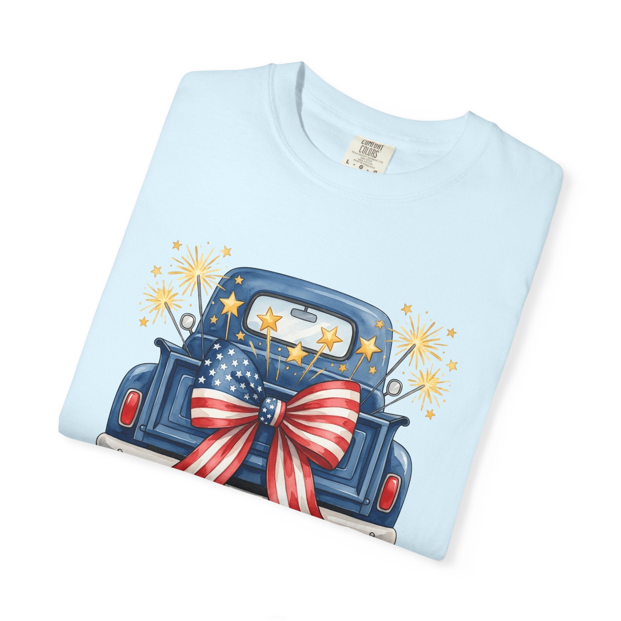 USA Truck Shirt America Freedom Gift Women Painted Tee Lorry T-Shirt American Fan Trucker Tshirt Liberty Graphic Classic Stars Bow Tshirt
