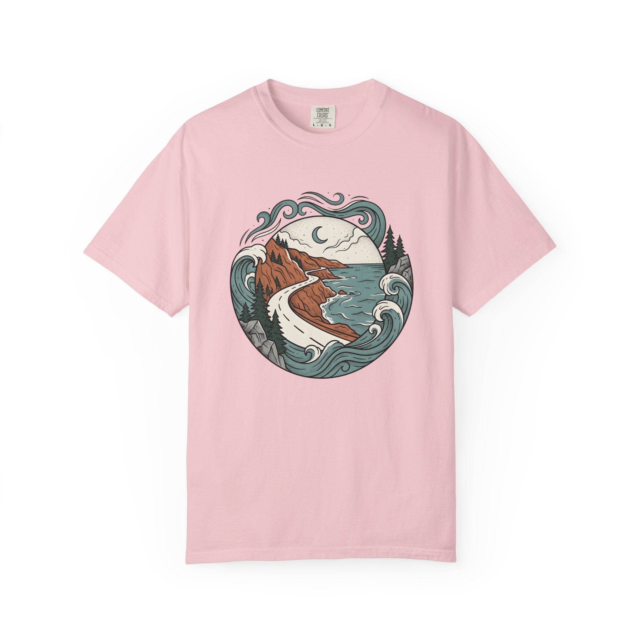 Coastal Landscape Shirt Cottagecore Nature Gift Women Boho Tee Seascape T-Shirt Homesteader Fan Bohemian Tshirt Wilderness Graphic Vintage