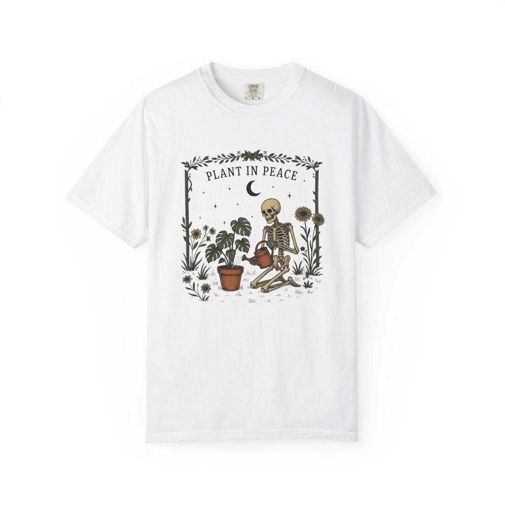 Skeleton Gardening Shirt Halloween Plant Gift Women Boho Tee Bones T-Shirt Spooky Fan Boho Chic Tshirt Floral Graphic Vintage Monstera