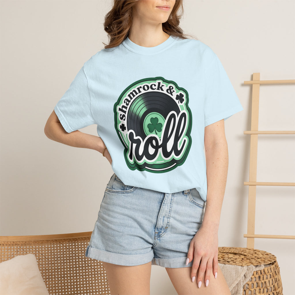 Record Disc Shirt St Patrick's Day Sound Gift Women Pop Art Tee Vinyl Record T-Shirt Luck Enthusiast Retro Pop Tshirt Audio Graphic Classic