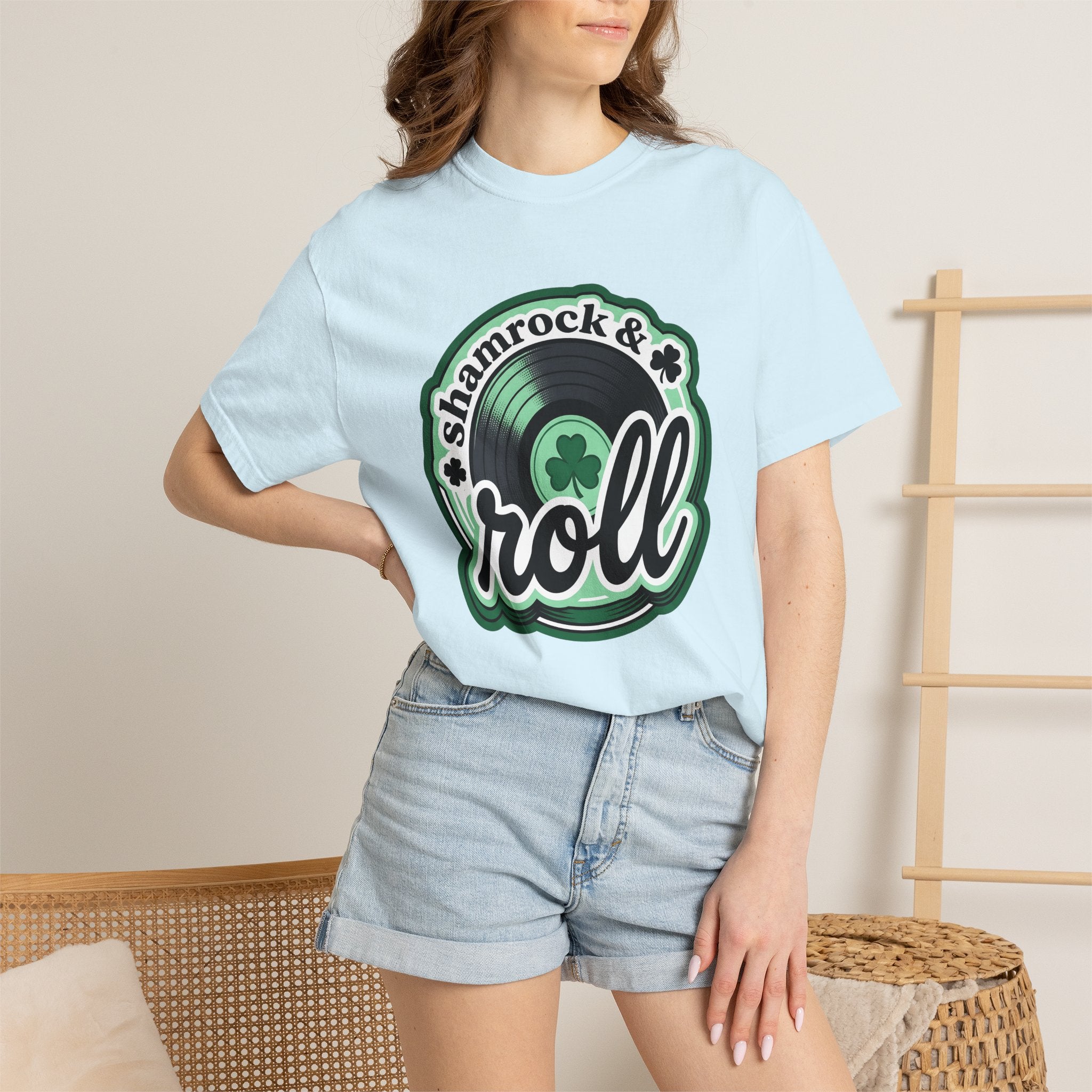 Record Disc Shirt St Patrick's Day Sound Gift Women Pop Art Tee Vinyl Record T-Shirt Luck Enthusiast Retro Pop Tshirt Audio Graphic Classic