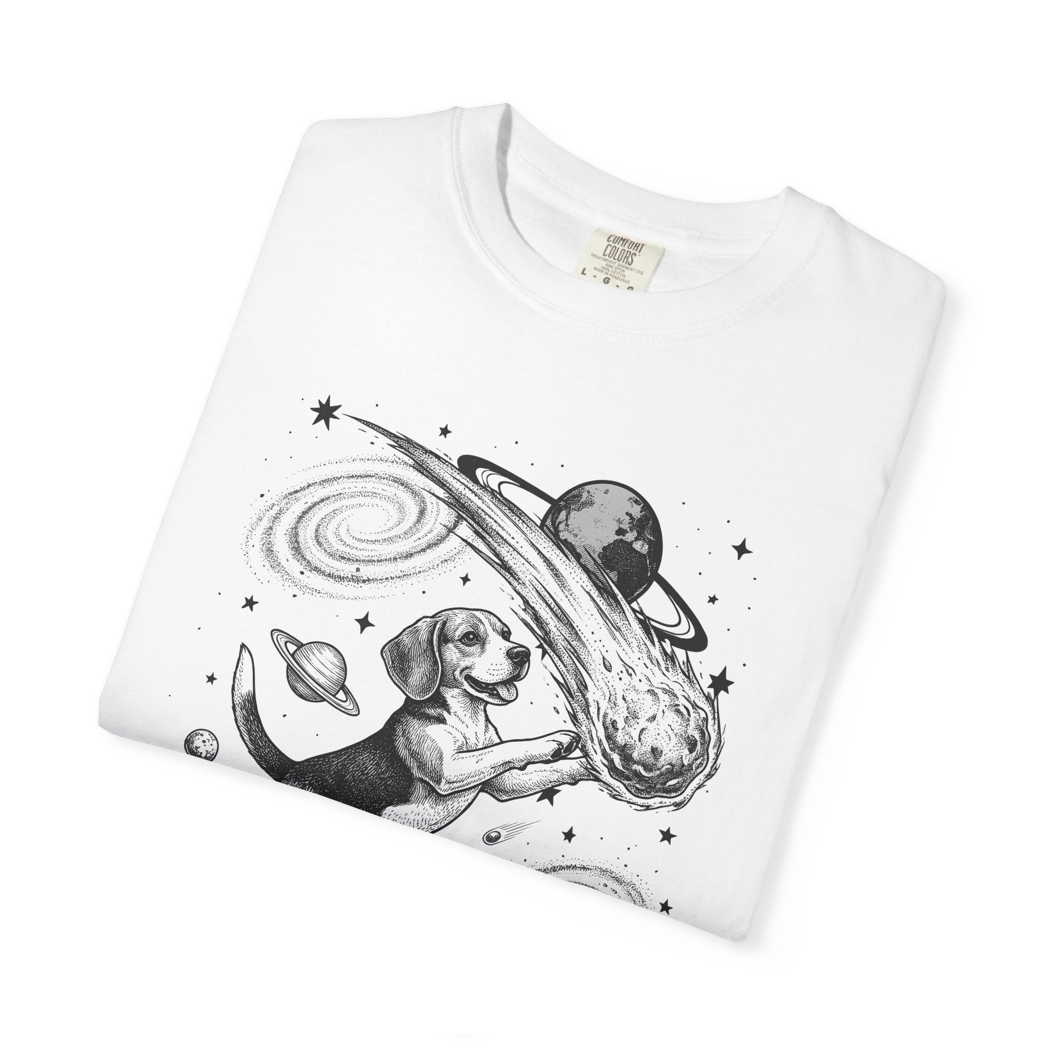 Beagle Rocket Shirt Dog Cosmos Gift Women Retro Tee Hound T-Shirt Dog Fan Vintage Tshirt Galaxy Graphic Line Art Space Rock Tshirt