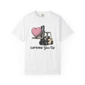 Forklift Love Shirt Valentines Day Romance Gift Women Classic Tee Forklift T-Shirt Valentine Fan Retro Tshirt Love Graphic Throwback Red