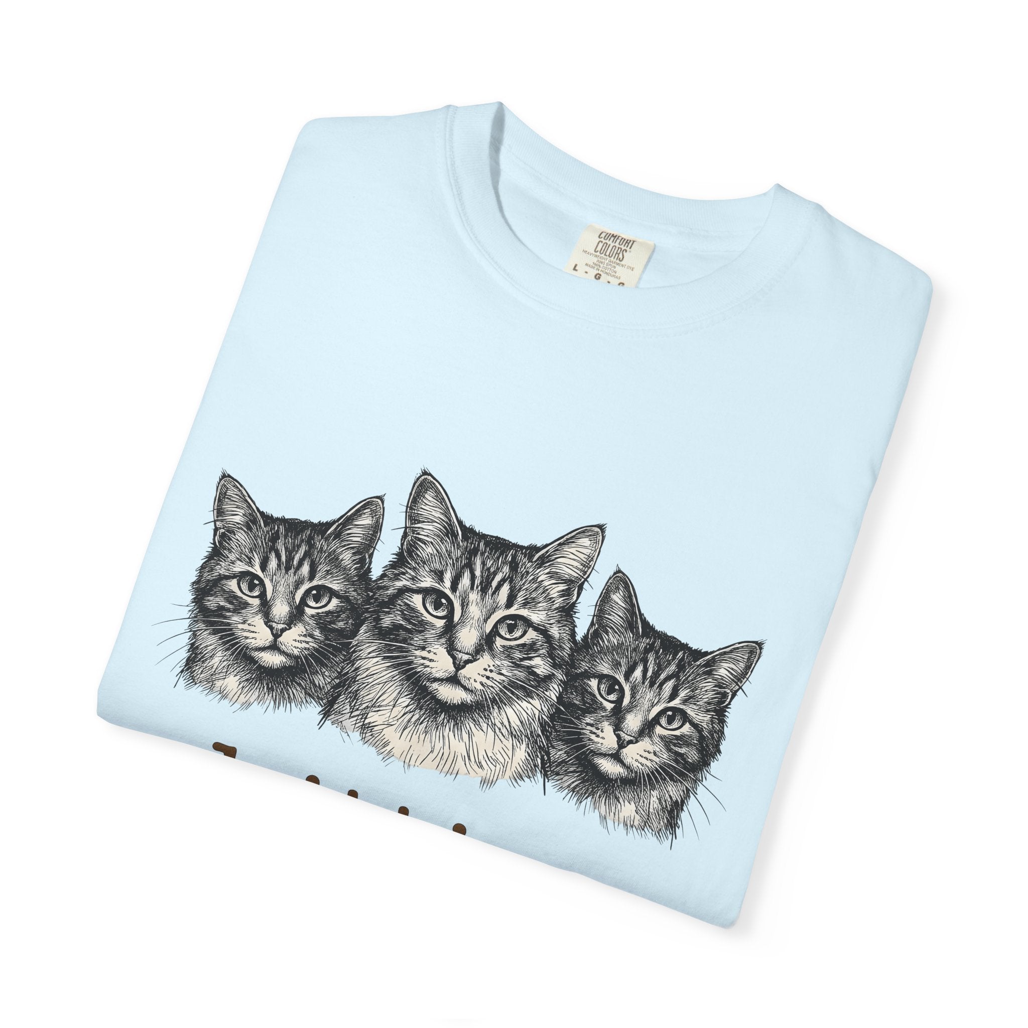 Orange Cats Shirt Cat Wildlife Gift Women Cartoon Tee Tabby T-Shirt Cat Fan Cartoon Tshirt Wildlife Graphic Line Art Threesome Tshirt