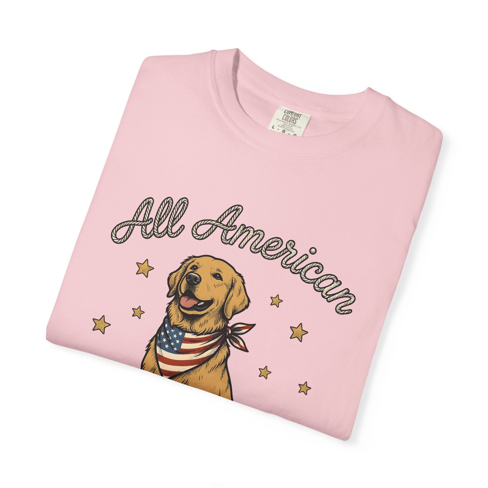 Retriever Dog Shirt America Independence Gift Women Classic Tee Dog T-Shirt American Fan Vintage Tshirt Liberty Graphic Ink Baseball Glove