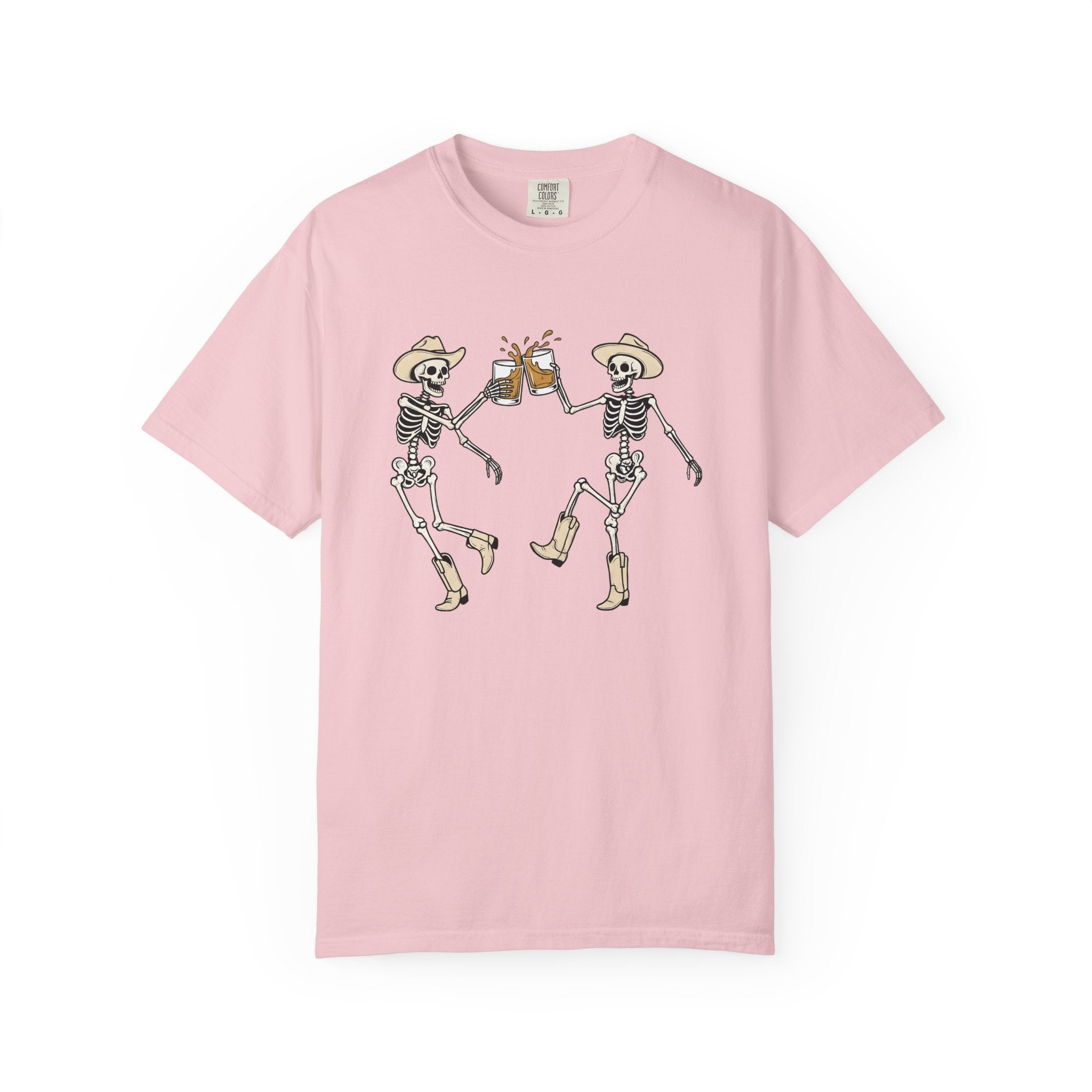 Cowboy Bones Shirt Halloween Rodeo Gift Women Animated Tee Skeleton T-Shirt Horror Fan Cartoon Tshirt Rodeo Graphic Sketch Leather Boots