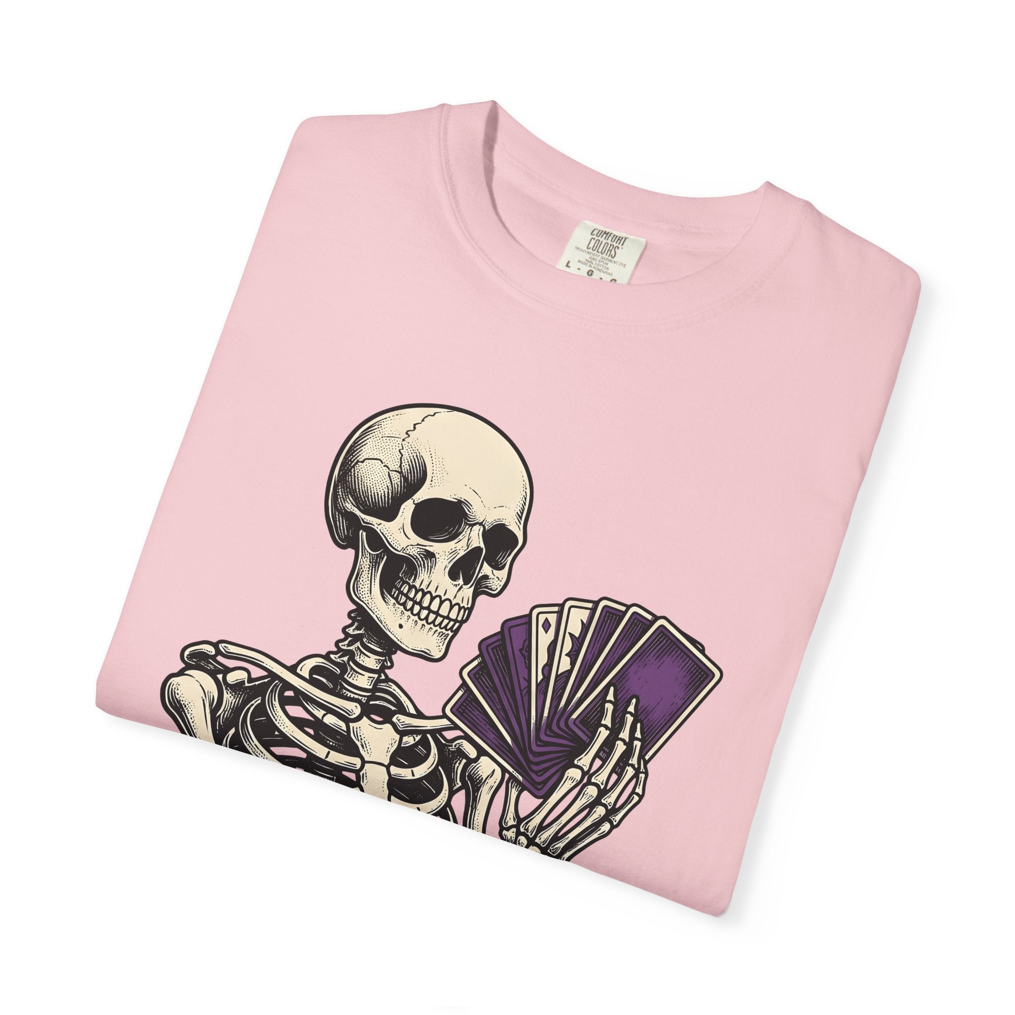 Skeleton Playing Cards Shirt Halloween Gothic Gift Women Vintage Tee Card Shark T-Shirt Horror Fan Retro Tshirt Dark Graphic Hand Drawn