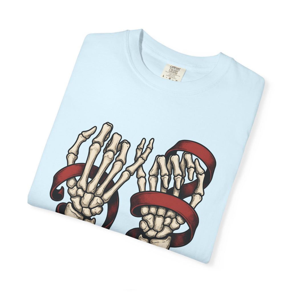 Skeleton Hands Shirt St. Valentine's Day Gothic Gift Women Tattoo Tee Bony Fingers T-Shirt Valentine Fan Traditional Tshirt Dark Graphic