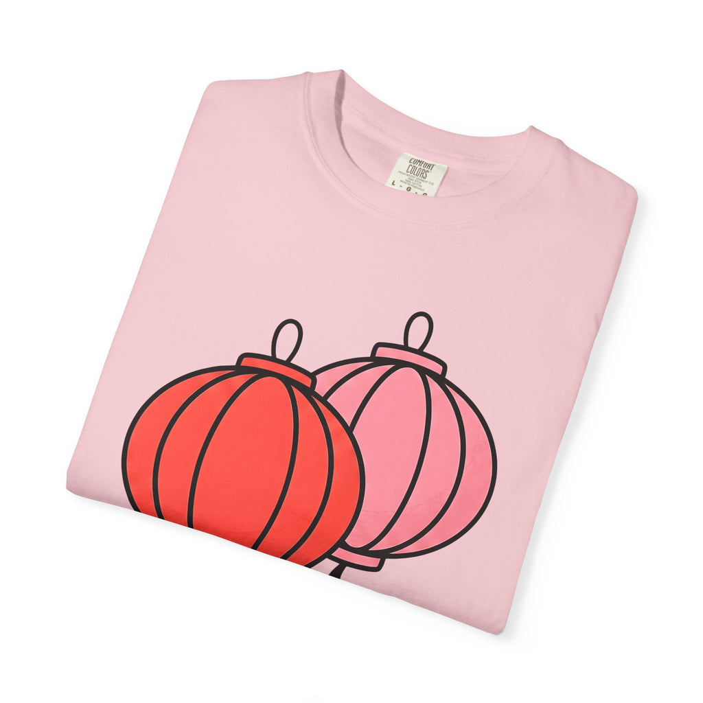 Lantern Pair Shirt Chinese New Year Festival Gift Women Minimalist Tee Lamp T-Shirt Lunar New Year Fan Simple Tshirt Celebration Graphic