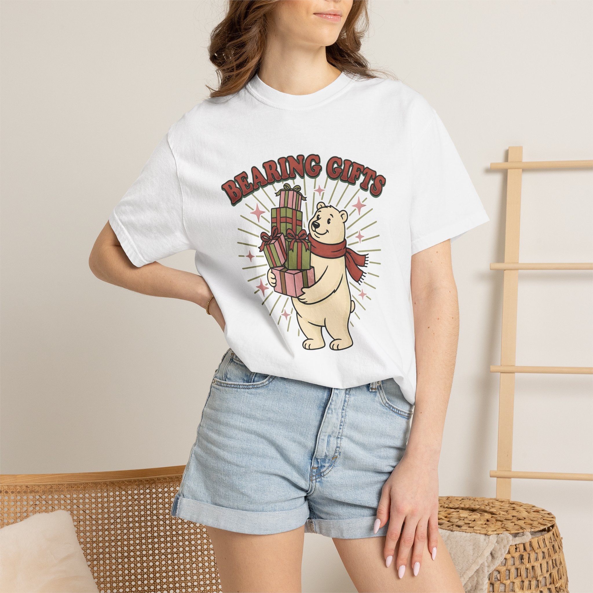 Polar Bear Shirt Christmas Holiday Gift Women Cartoon Tee Ursa T-Shirt Xmas Fan Comic Tshirt Festive Graphic Vintage Presents Tshirt