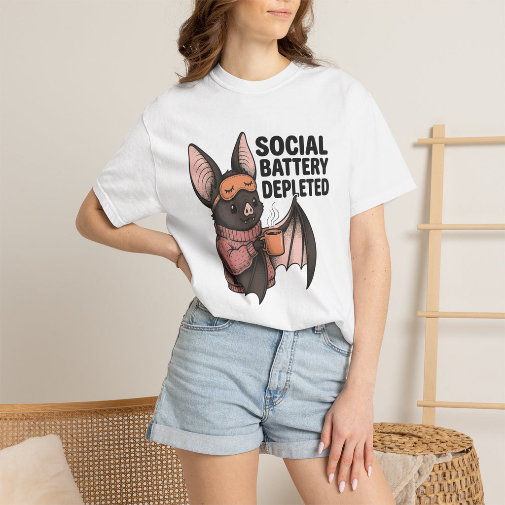 Vampire Coffee Shirt Halloween Character Gift Women Playful Tee Coffee T-Shirt Horror Fan Cartoons Graphic Doodle Pullover Tshirt