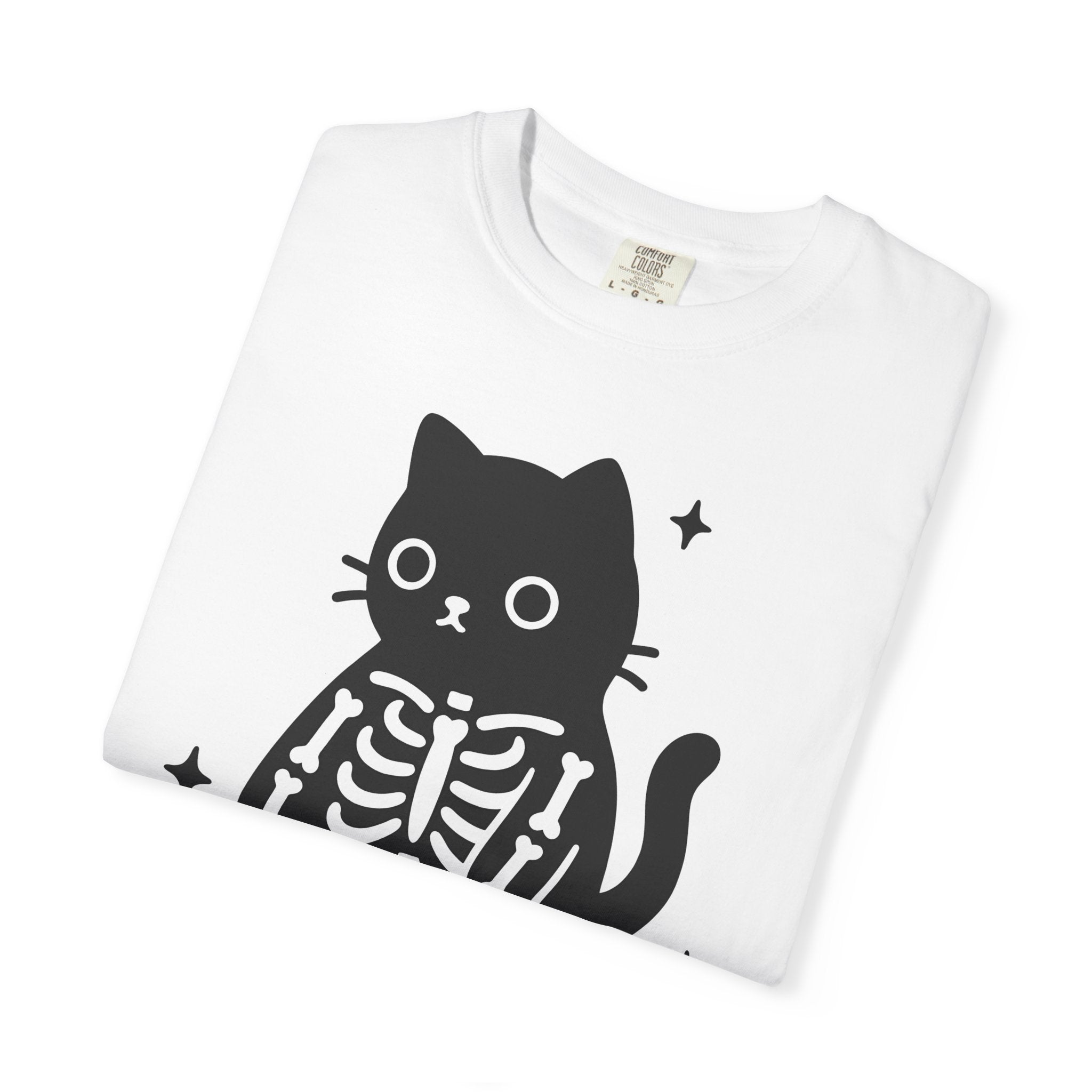 Kitty Bones Shirt Cat Fall Gift Women Playful Tee Cat Bones T-Shirt Cat Fan Feline Tshirt Autumn Graphic Basic Glimmers Tshirt