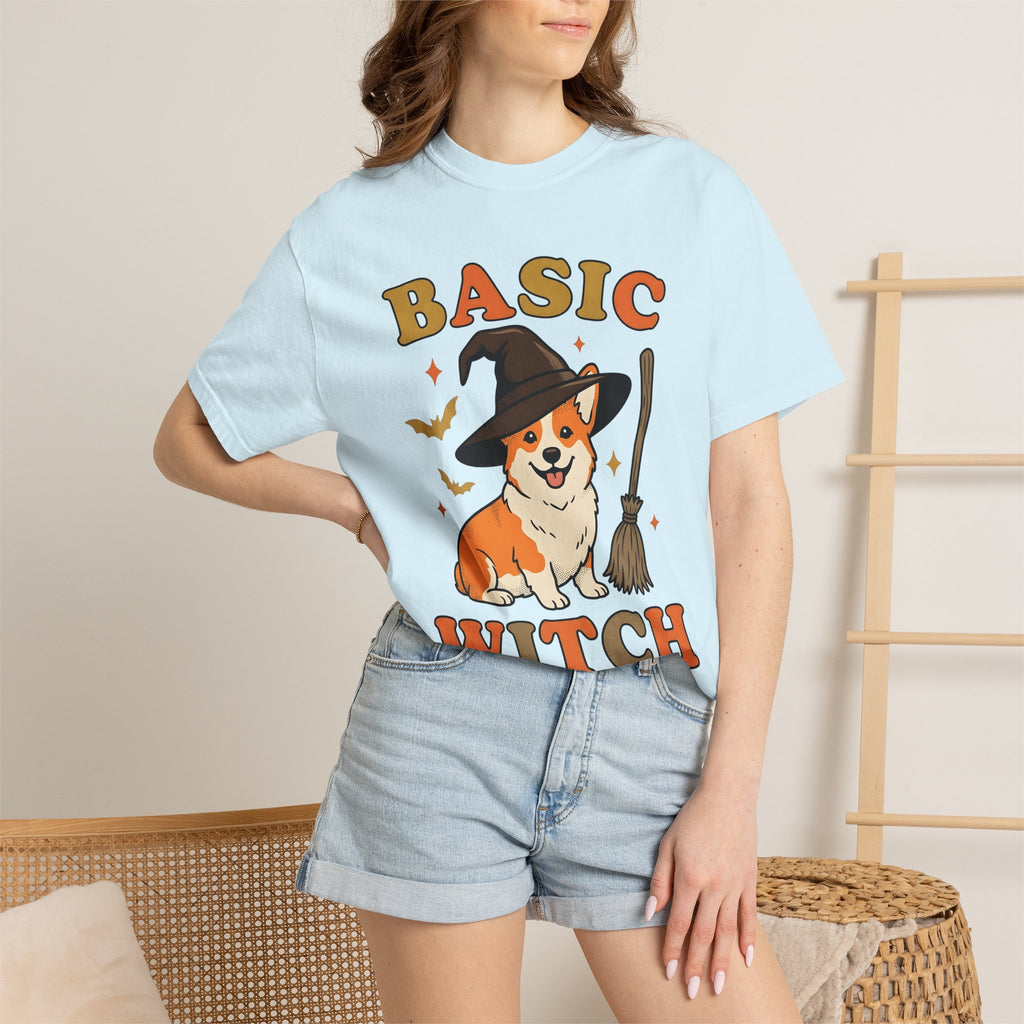 Corgi Magician Shirt Halloween Puppy Gift Women Animated Tee Pembroke Welsh Corgi T-Shirt Spooky Fan Cartoon Tshirt Dog Graphic Old School