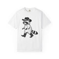 Raccoon Cowboy Shirt Animals Ranch Gift Women Cartoon Tee Trash Panda T-Shirt Wildlife Fan Cartoonish Tshirt Farm Graphic Ink Cowboy Boots