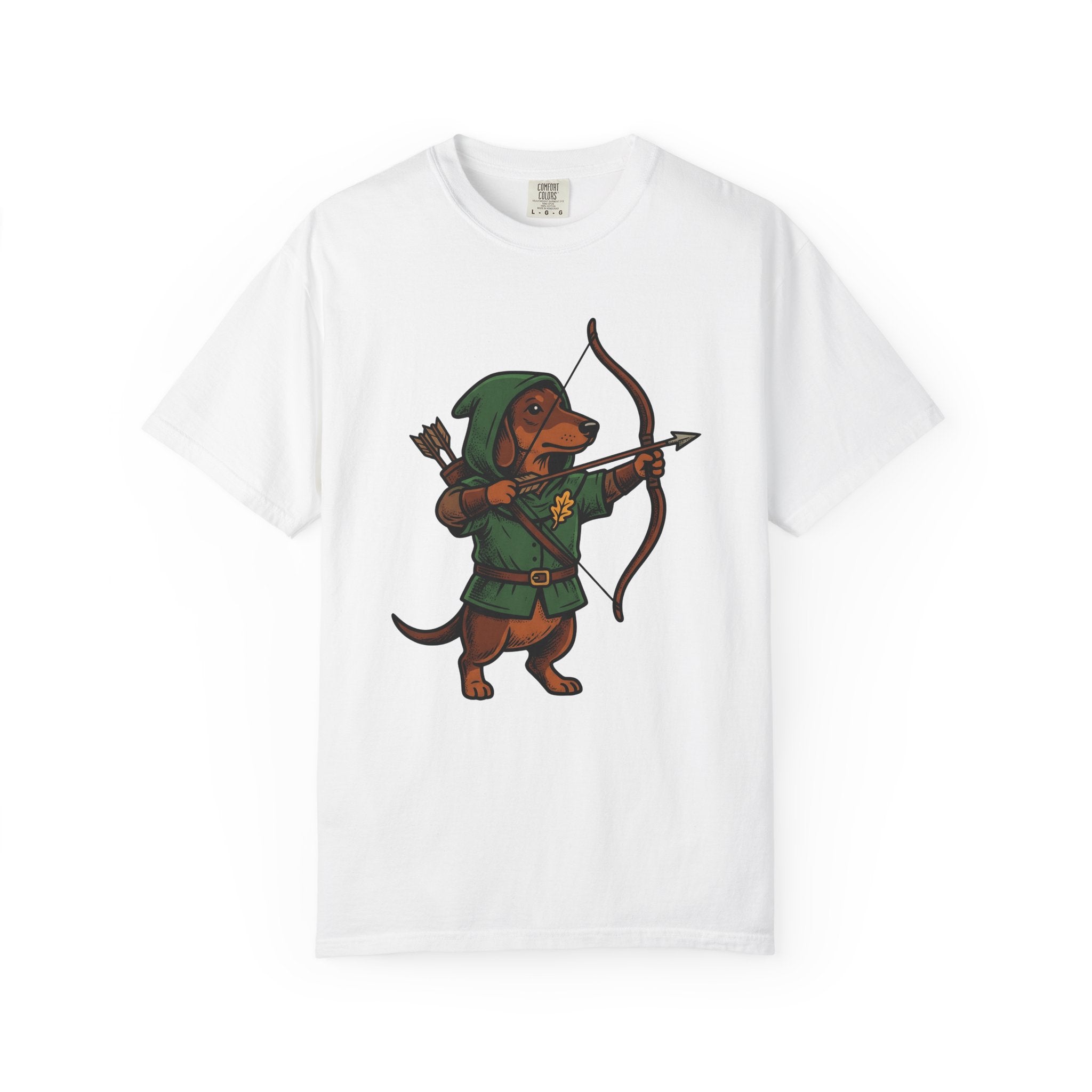Dachshund Archer Shirt Dog Magic Gift Women Comic Tee Wiener Dog T-Shirt Dog Fan Cartoon Tshirt Magical Graphic Sketch Bow Tshirt