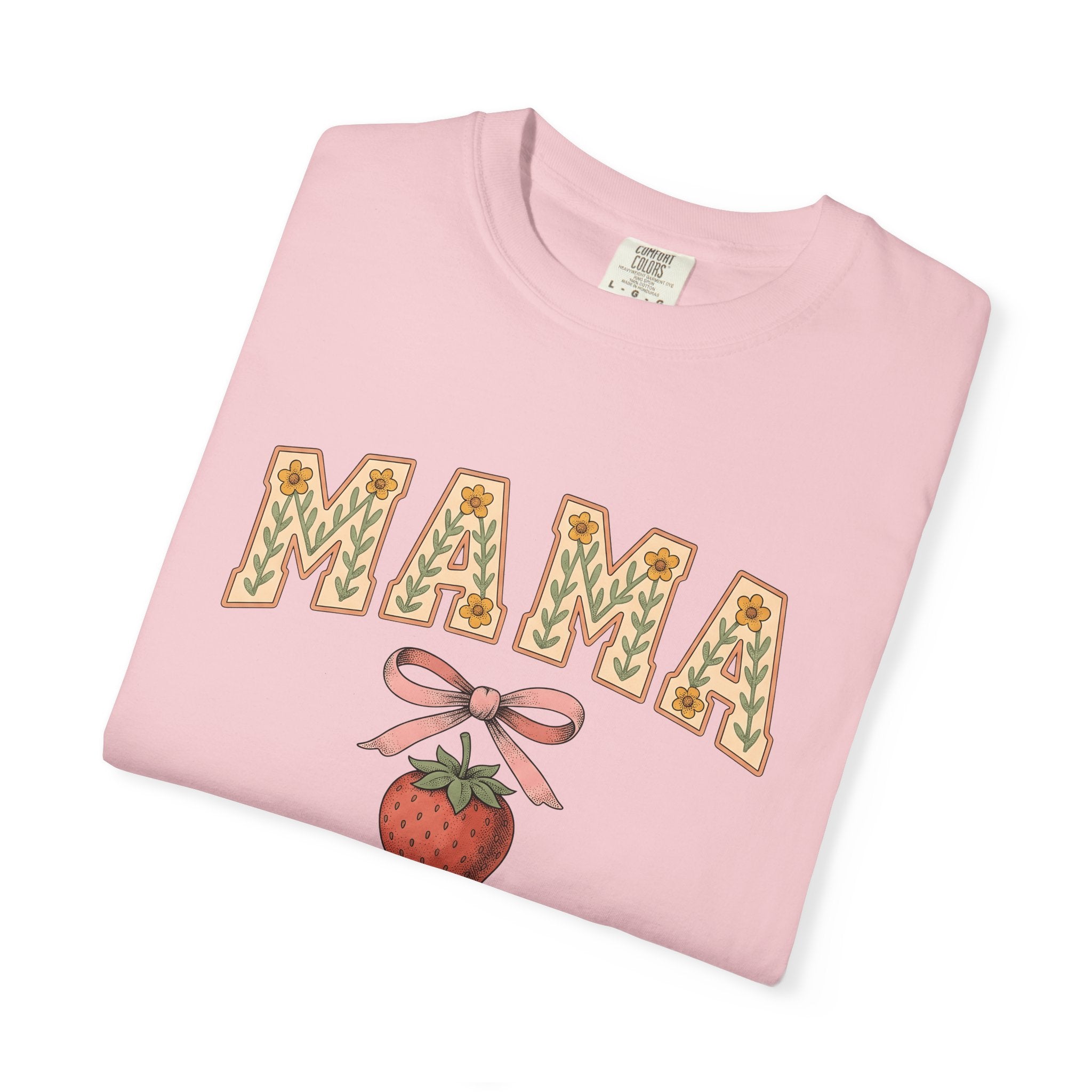 Strawberry Bow Shirt Moms Nature Gift Women Botanical Tee Bow T-Shirt Mother Fan Botanical Tshirt Outdoor Graphic Vintage Floral Tshirt